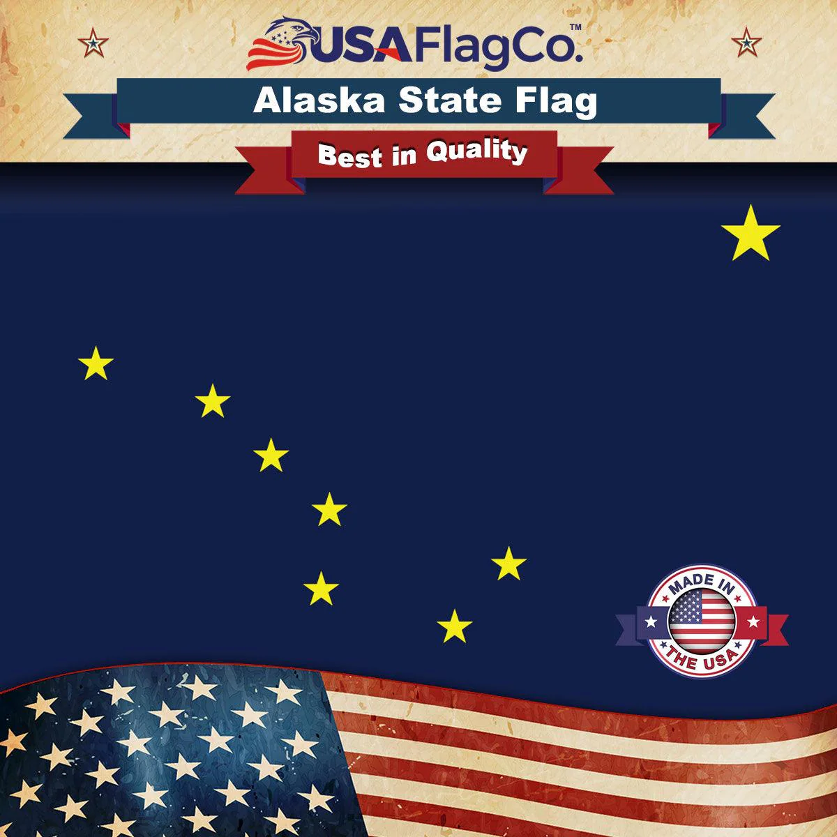 Alaska State Flag Made in USA – Heavy Duty Nylon