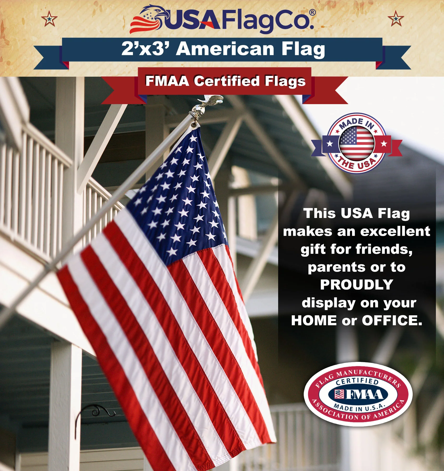 American Flag 2x3 Made in USA – Solar Shield Nylon - Image 5