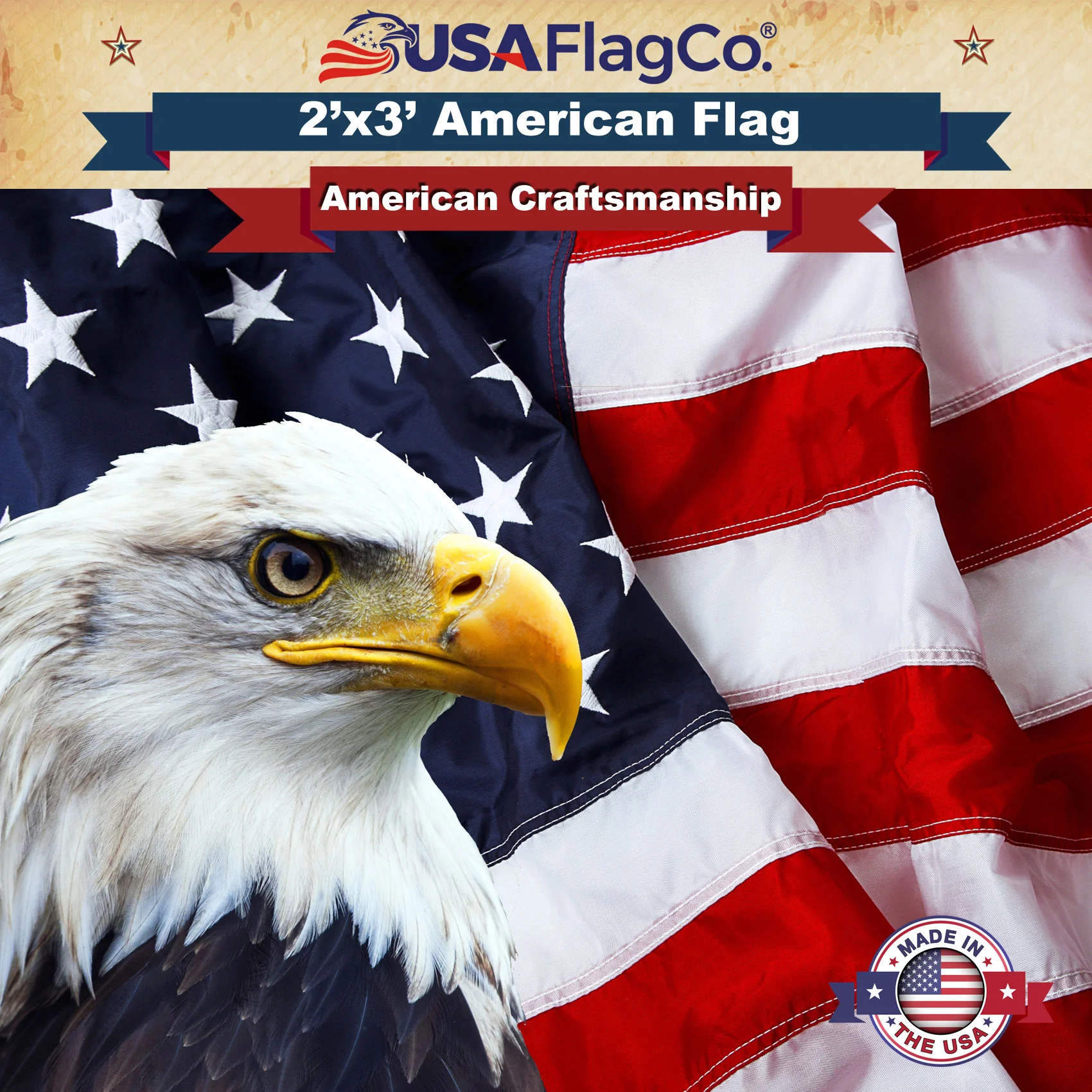 American Flag 2x3 Made in USA – Solar Shield Nylon - Image 7