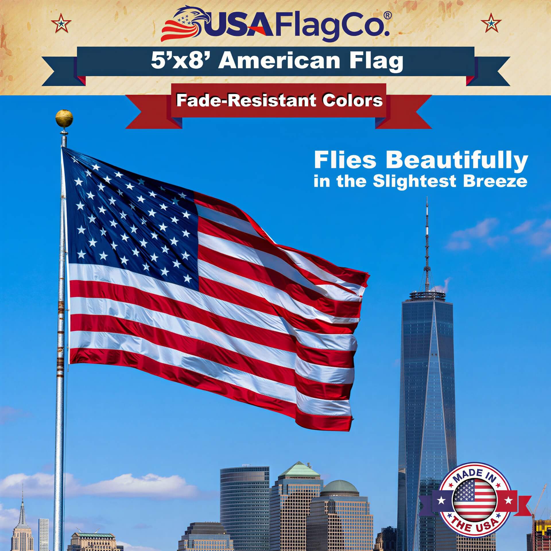 American Flag 5x8 Made in USA – Solar Shield Nylon - Image 8