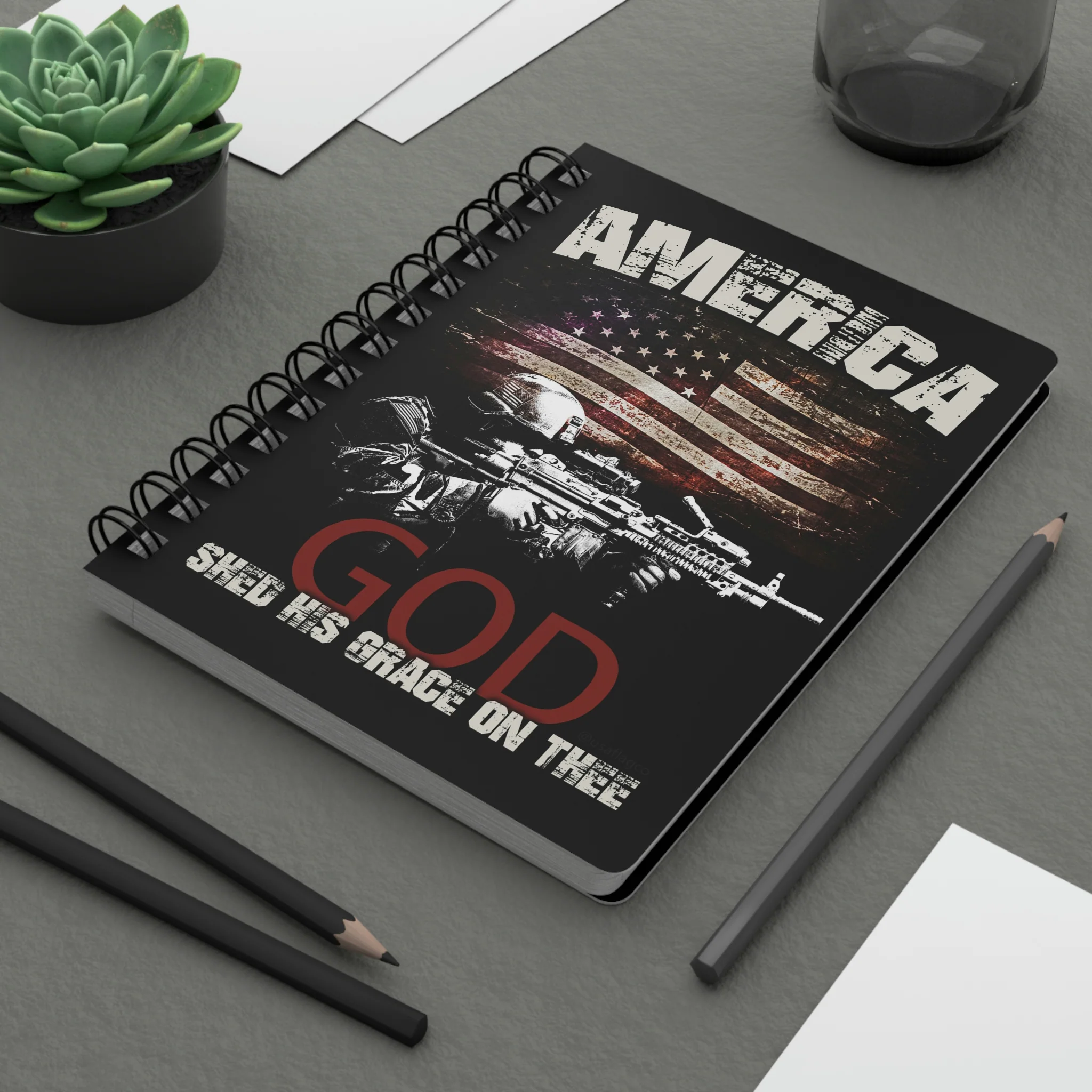 American Flag Soldier Spiral Bound Journal - Image 8