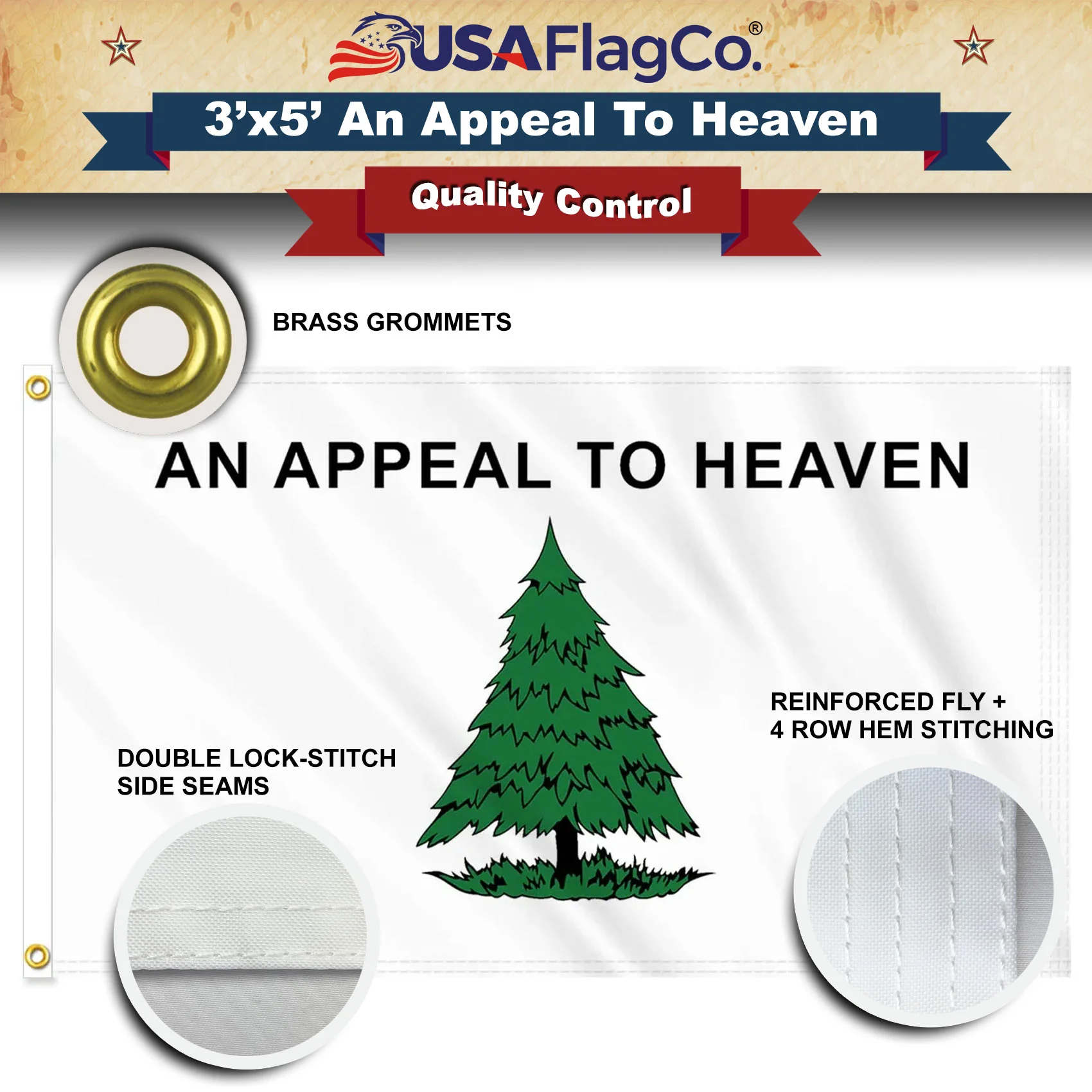 An Appeal To Heaven Flag (3x5 foot) Oxford Polyester - Single Reverse - Image 6