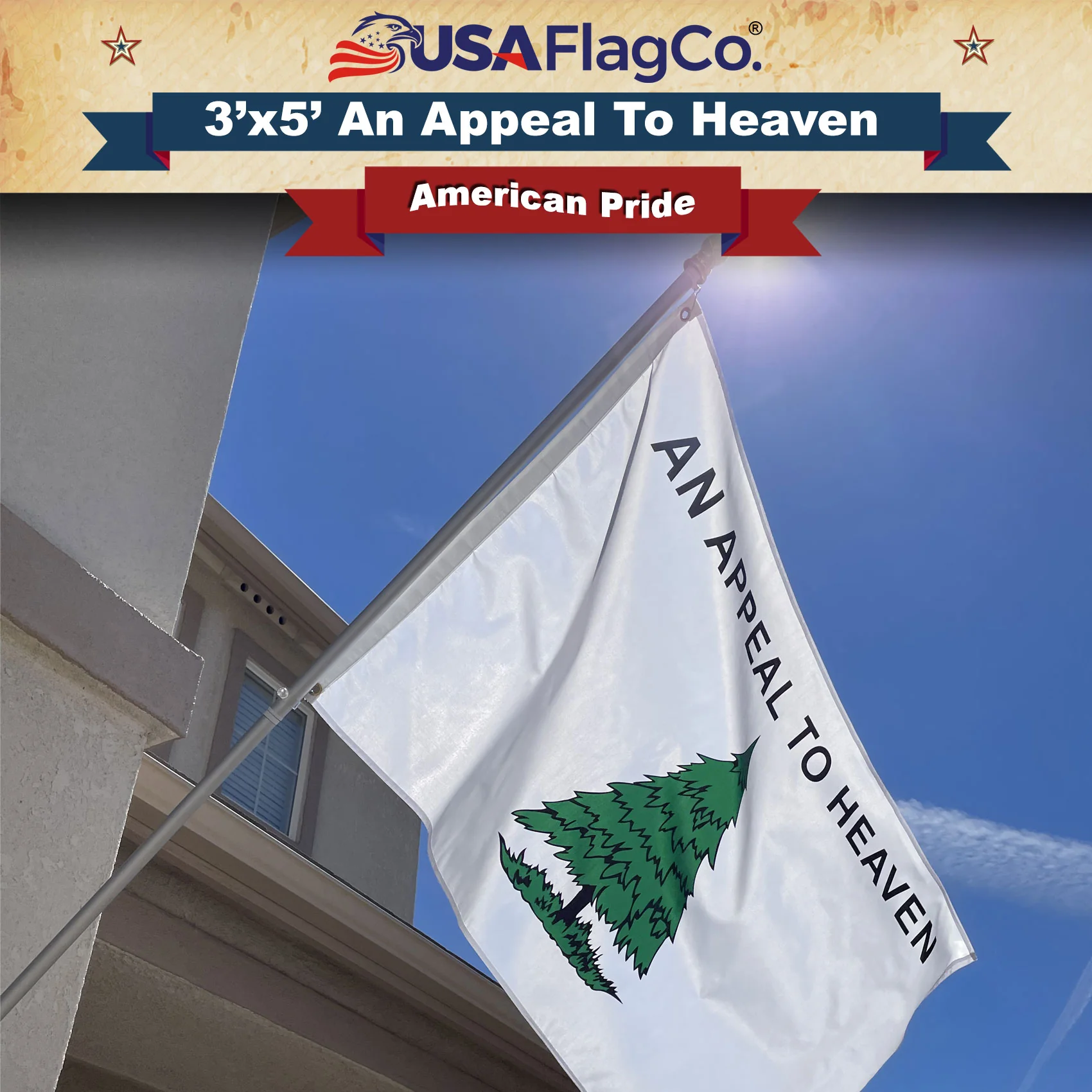 An Appeal To Heaven Flag (3x5 foot) Oxford Polyester - Single Reverse - Image 7