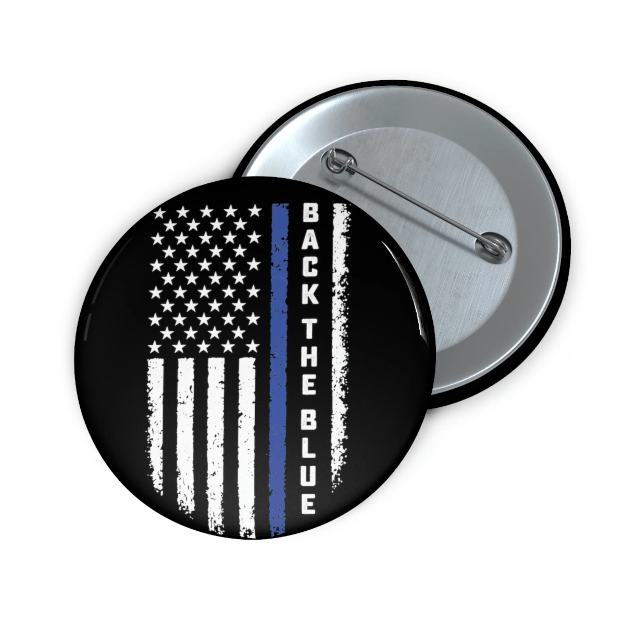 Back The Blue Flag Custom Pin Buttons - Image 3