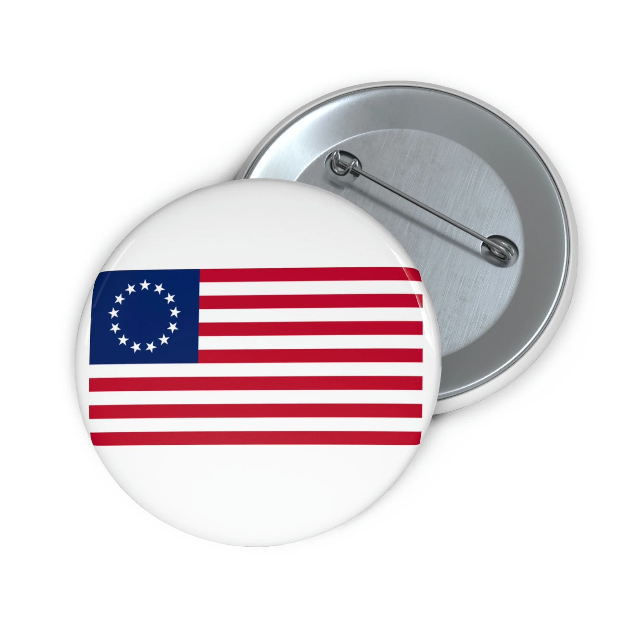 Betsy Ross Flag Custom Pin Buttons - White - Image 5