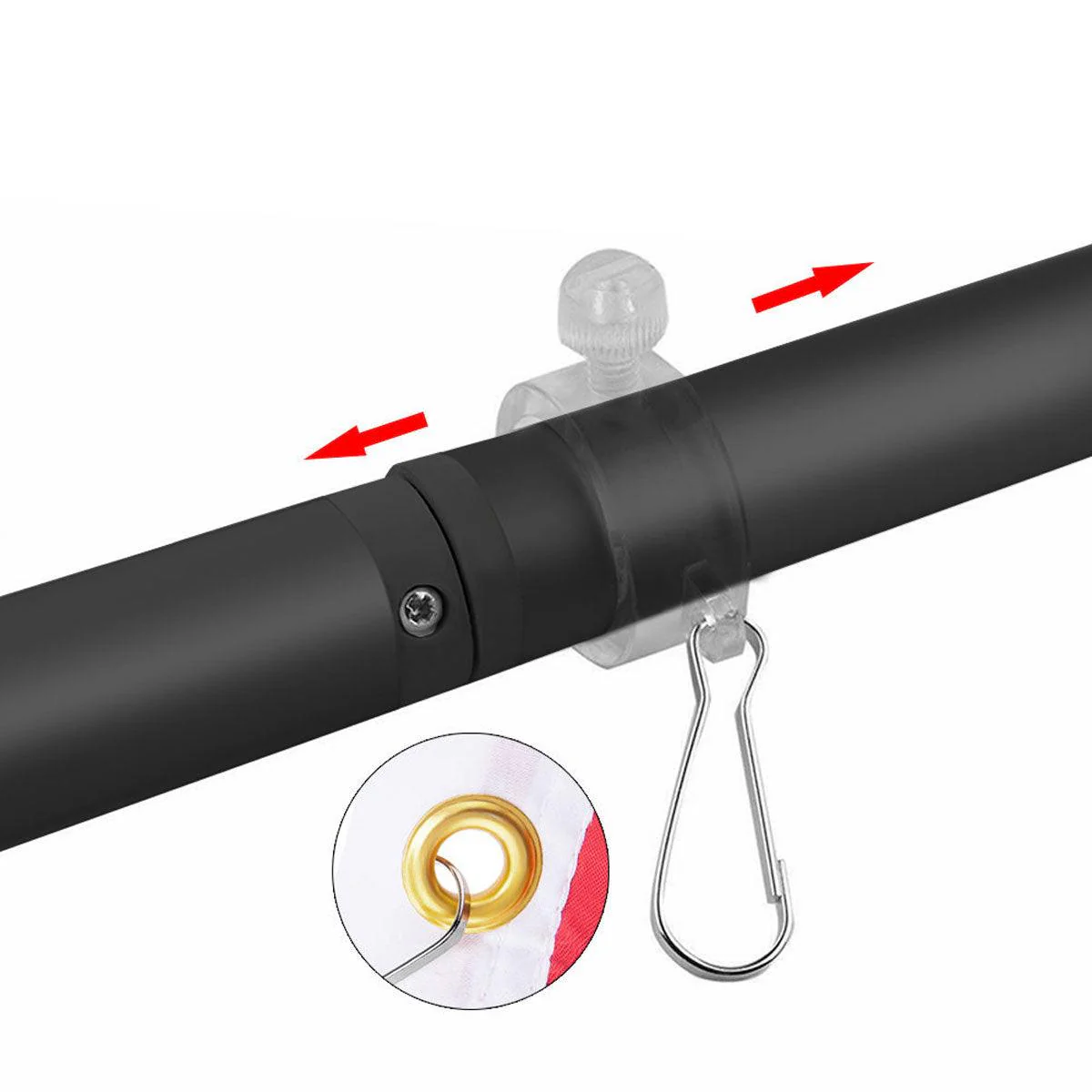 Black Flag Pole (6ft, 1-inch Diameter) - Image 4