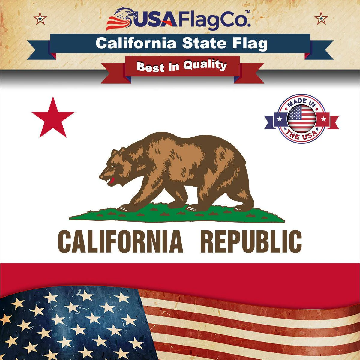 California State Flag Made in USA – Heavy Duty Nylon
