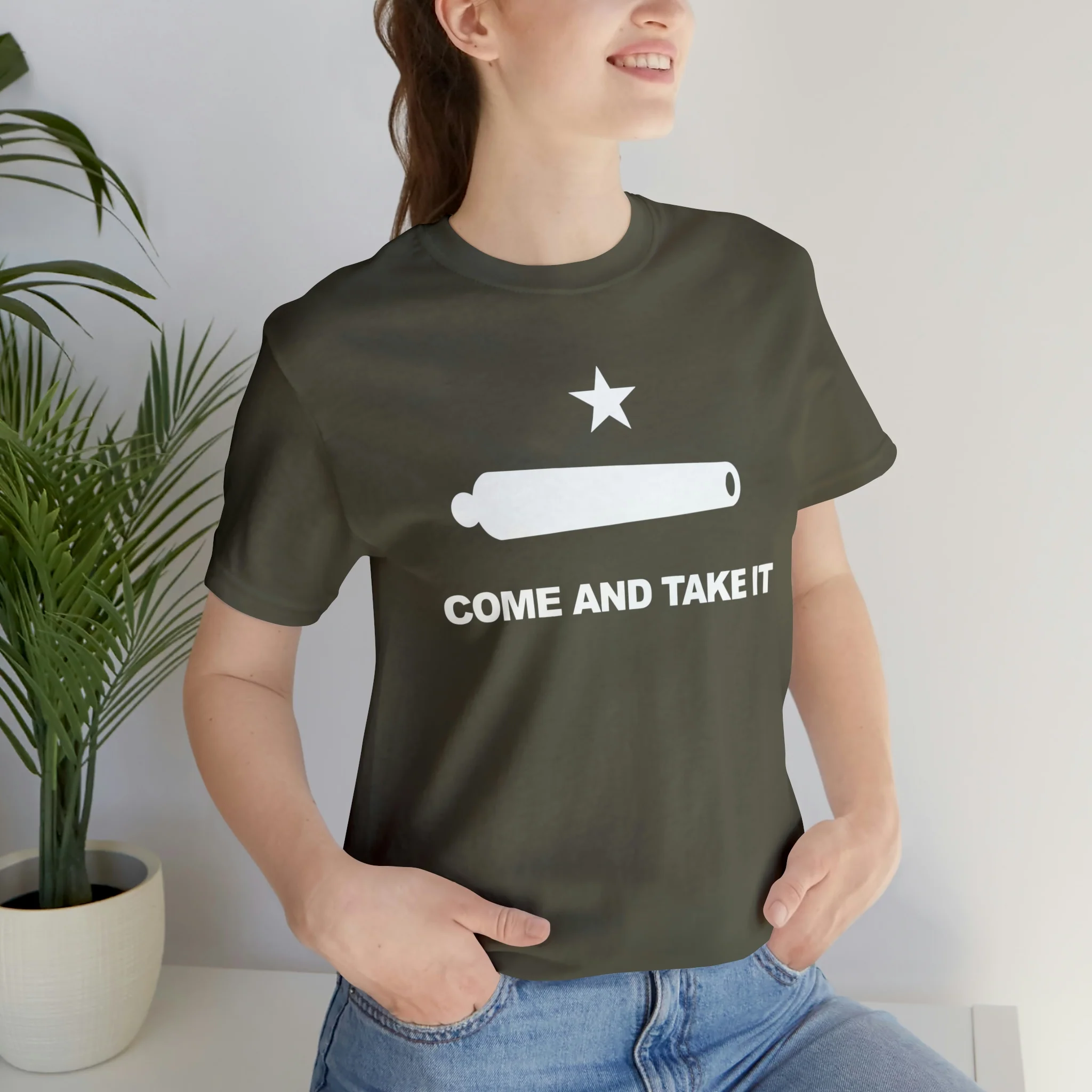 Come And Take It Flag T Shirt: Bella + Canvas 3001 - Image 24