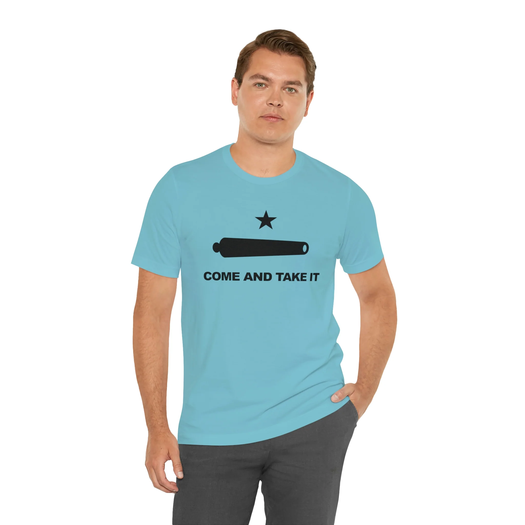 Come And Take It Flag T Shirt: Bella + Canvas 3001 - Image 35