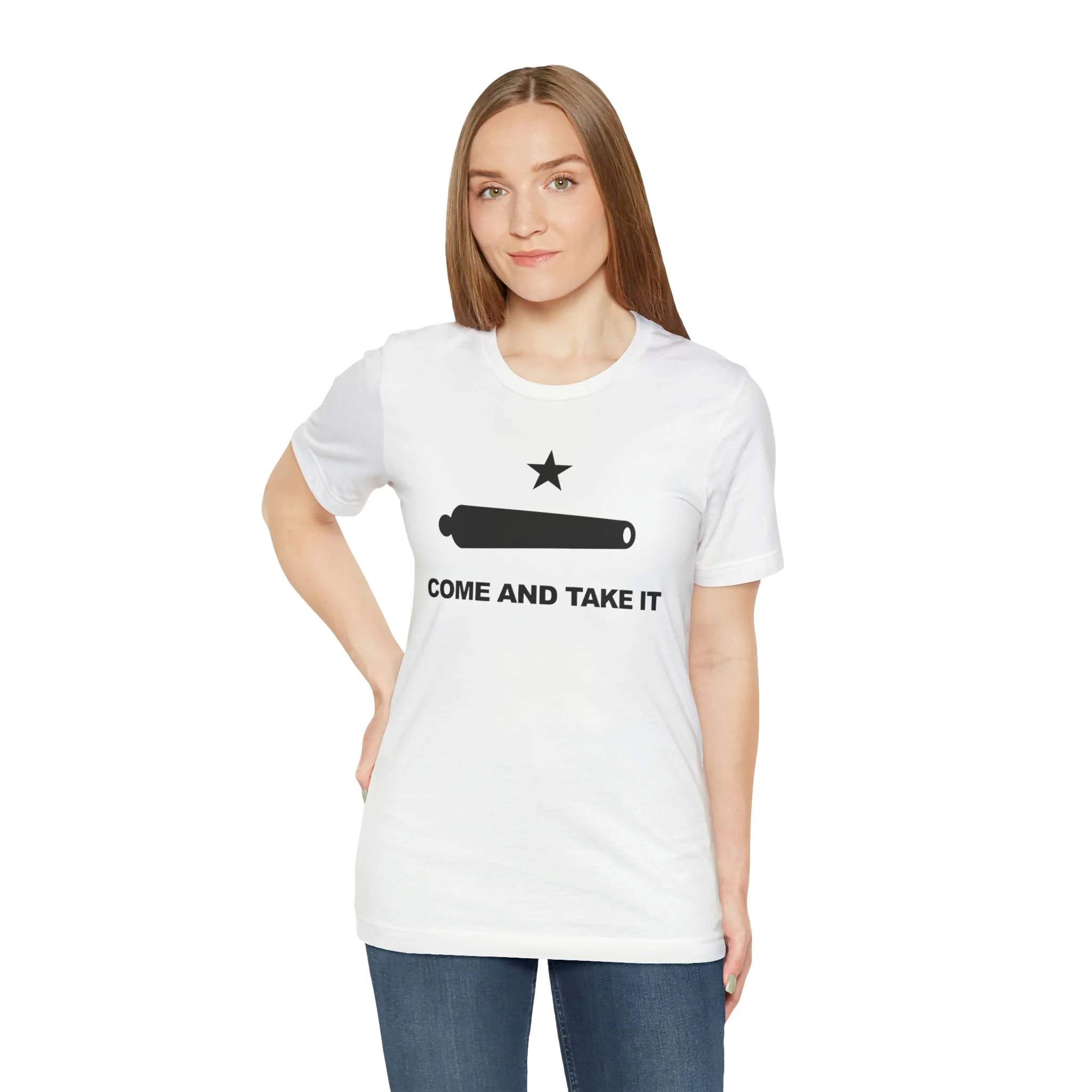 Come And Take It Flag T Shirt: Bella + Canvas 3001 - Image 4