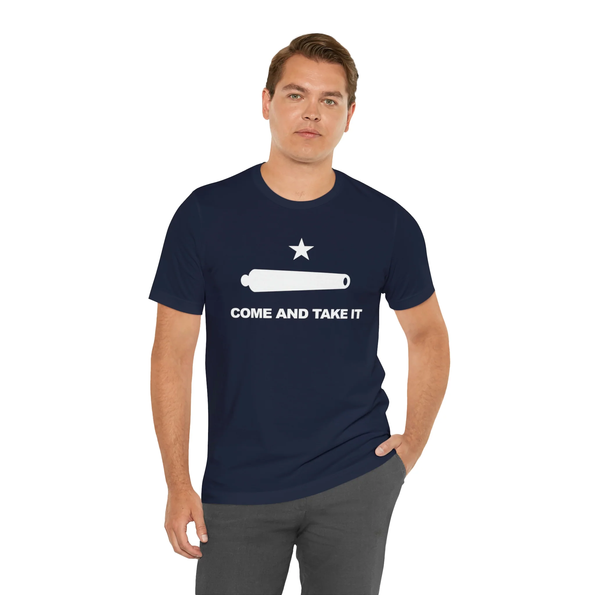 Come And Take It Flag T Shirt: Bella + Canvas 3001 - Image 59