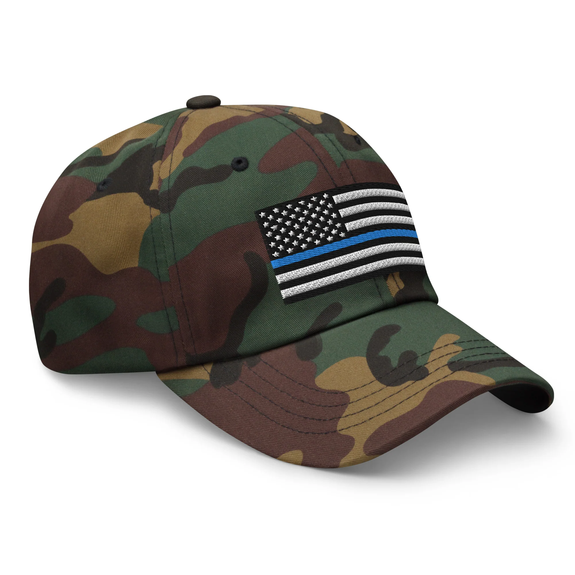 Dad Hat - Thin Blue Line Flag (Embroidered Flag) - Image 29