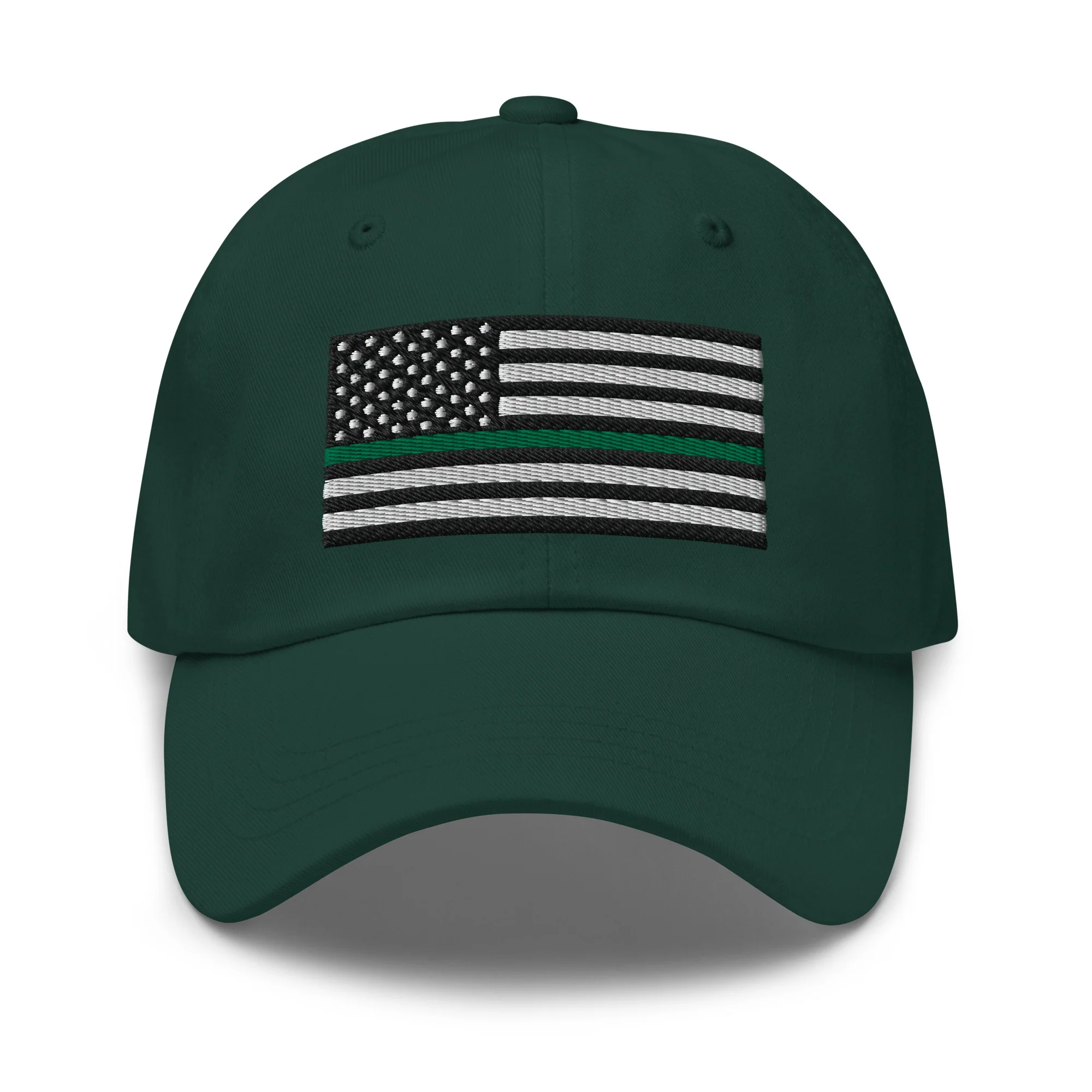 Dad Hat - Thin Green Line Flag (Embroidered Flag) - Image 32