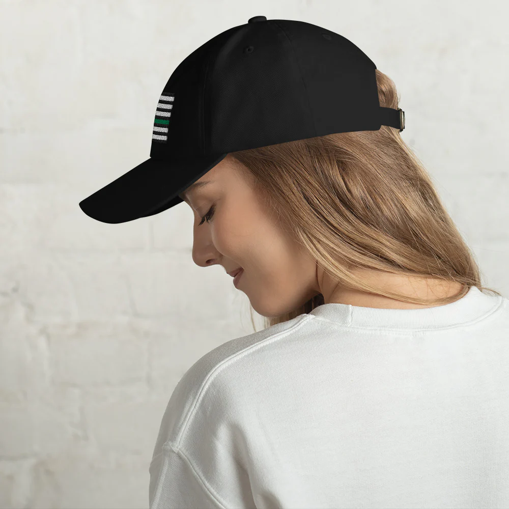 Dad Hat - Thin Green Line Flag (Embroidered Flag) - Image 4