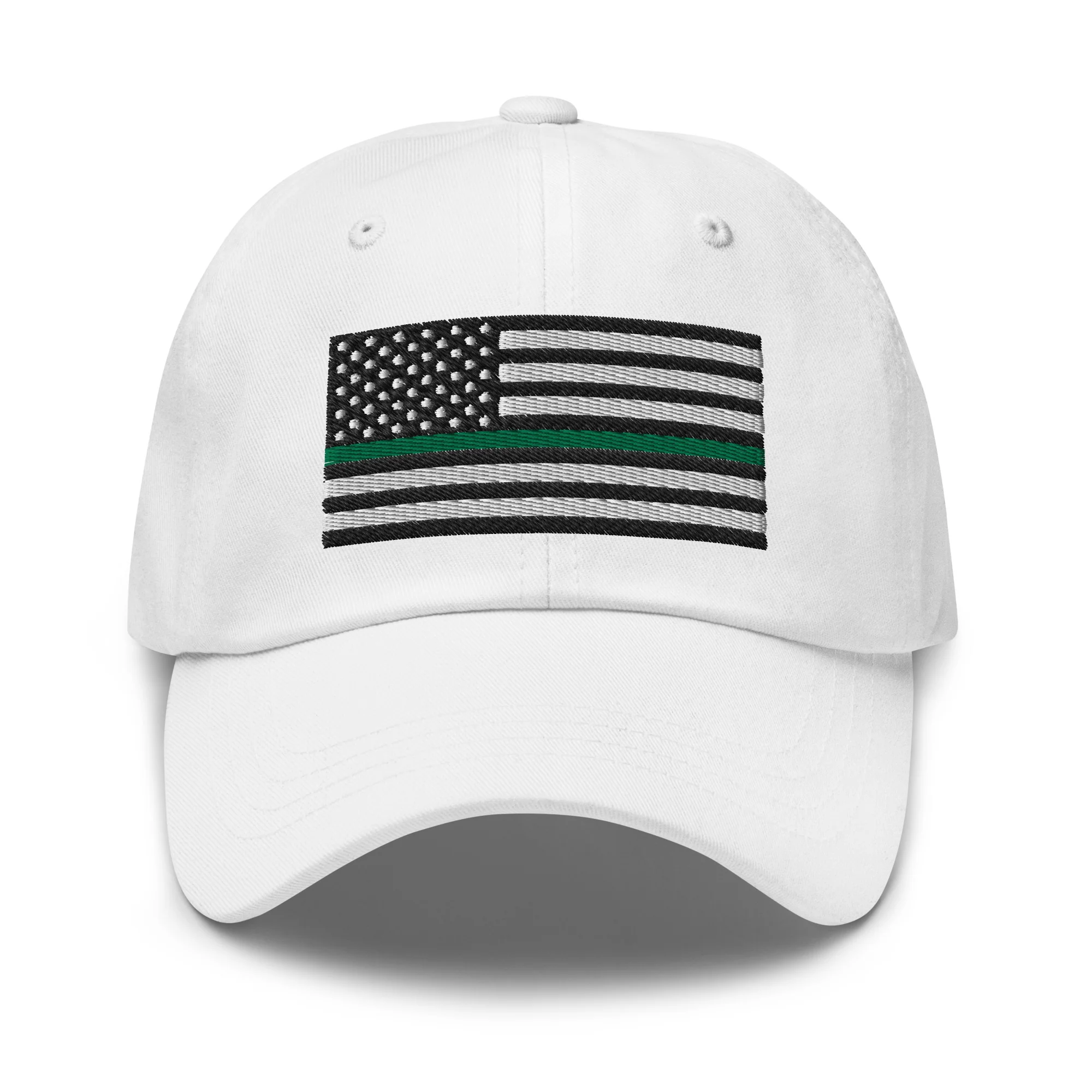 Dad Hat - Thin Green Line Flag (Embroidered Flag) - Image 60
