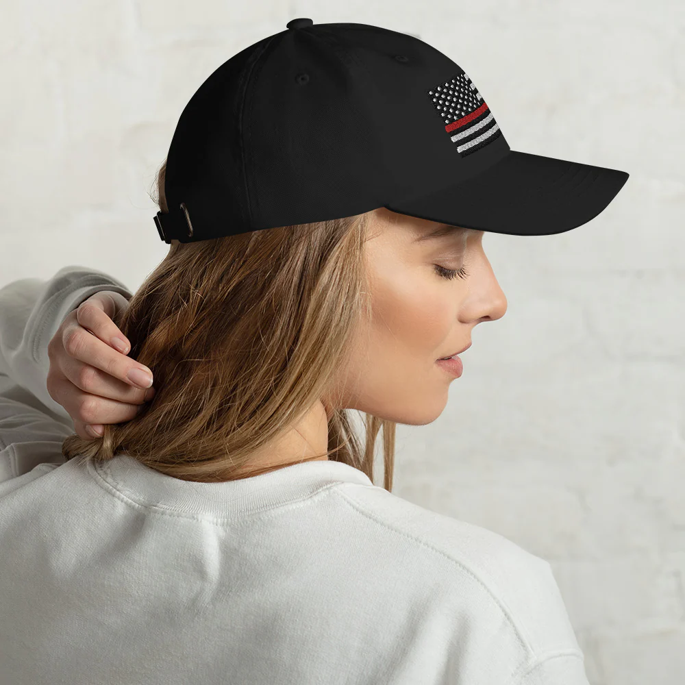 Dad Hat - Thin Red Line Flag (Embroidered Flag) - Image 4