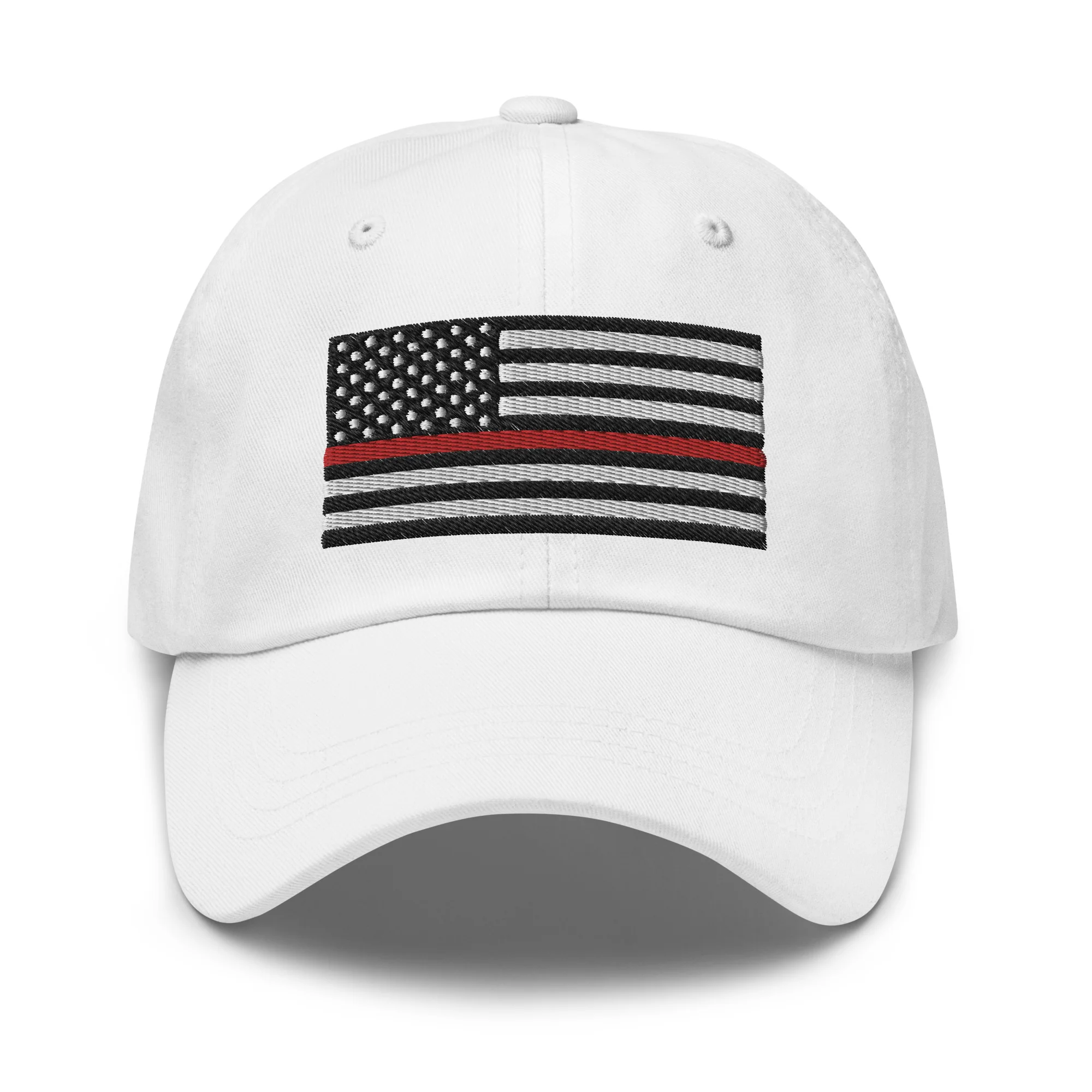Dad Hat - Thin Red Line Flag (Embroidered Flag) - Image 59