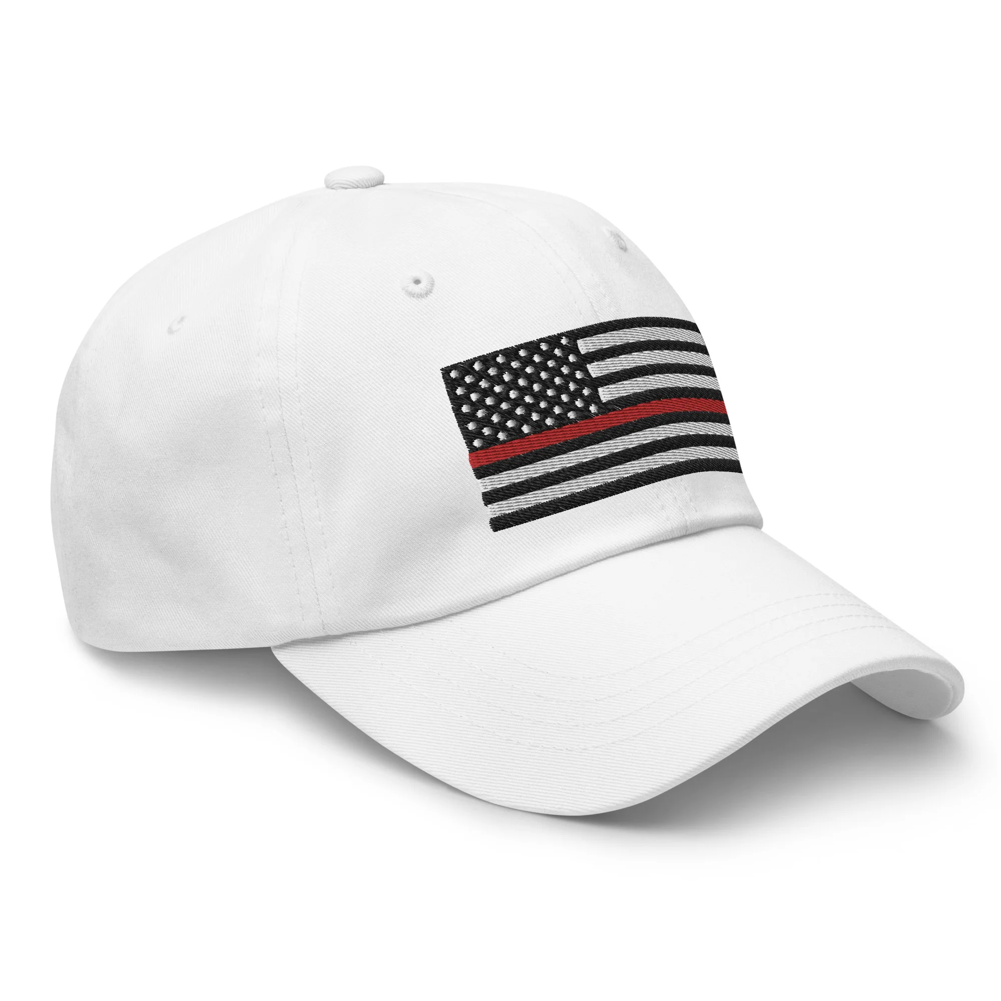 Dad Hat - Thin Red Line Flag (Embroidered Flag) - Image 60