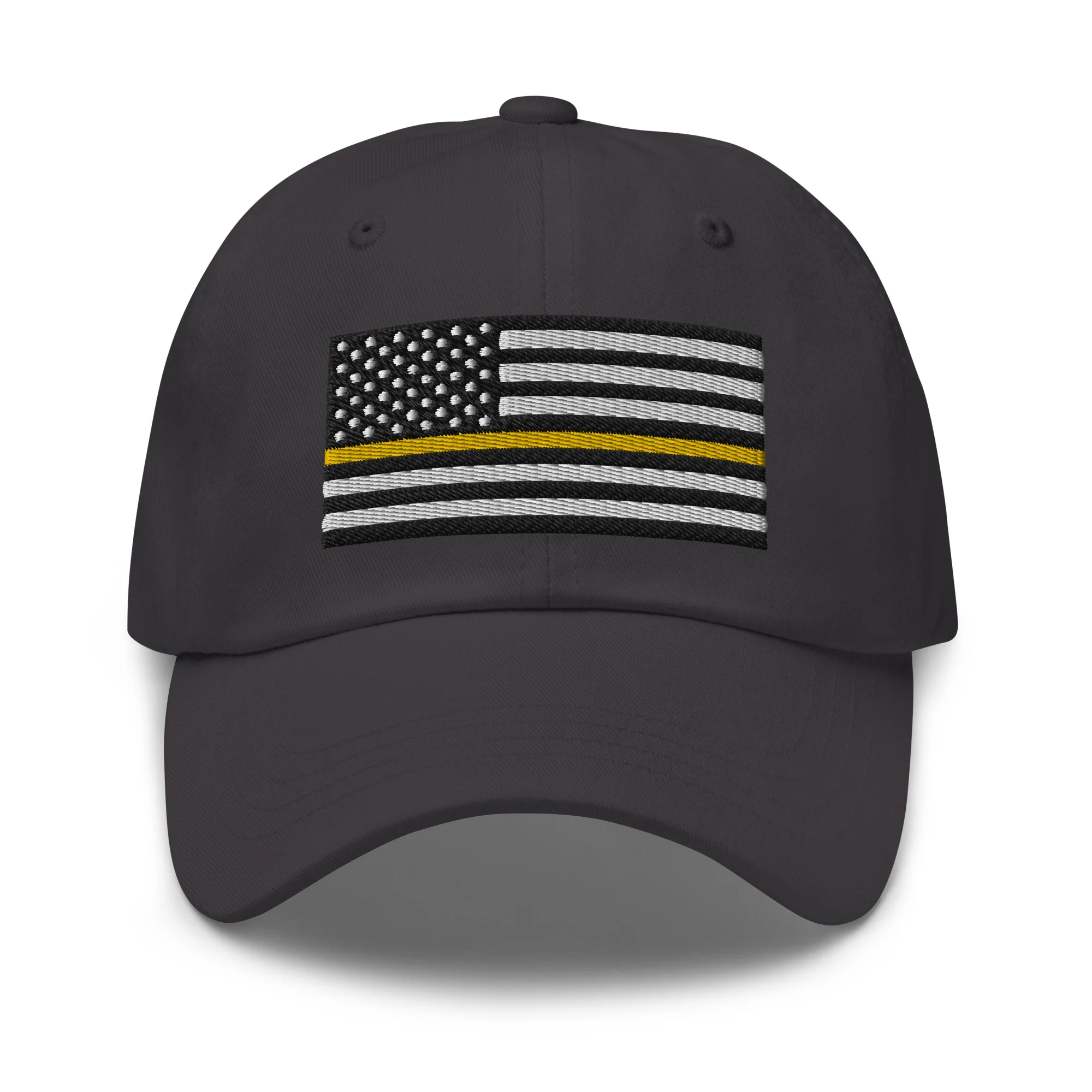 Dad Hat - Thin Yellow Line Flag (Embroidered Flag) - Image 31