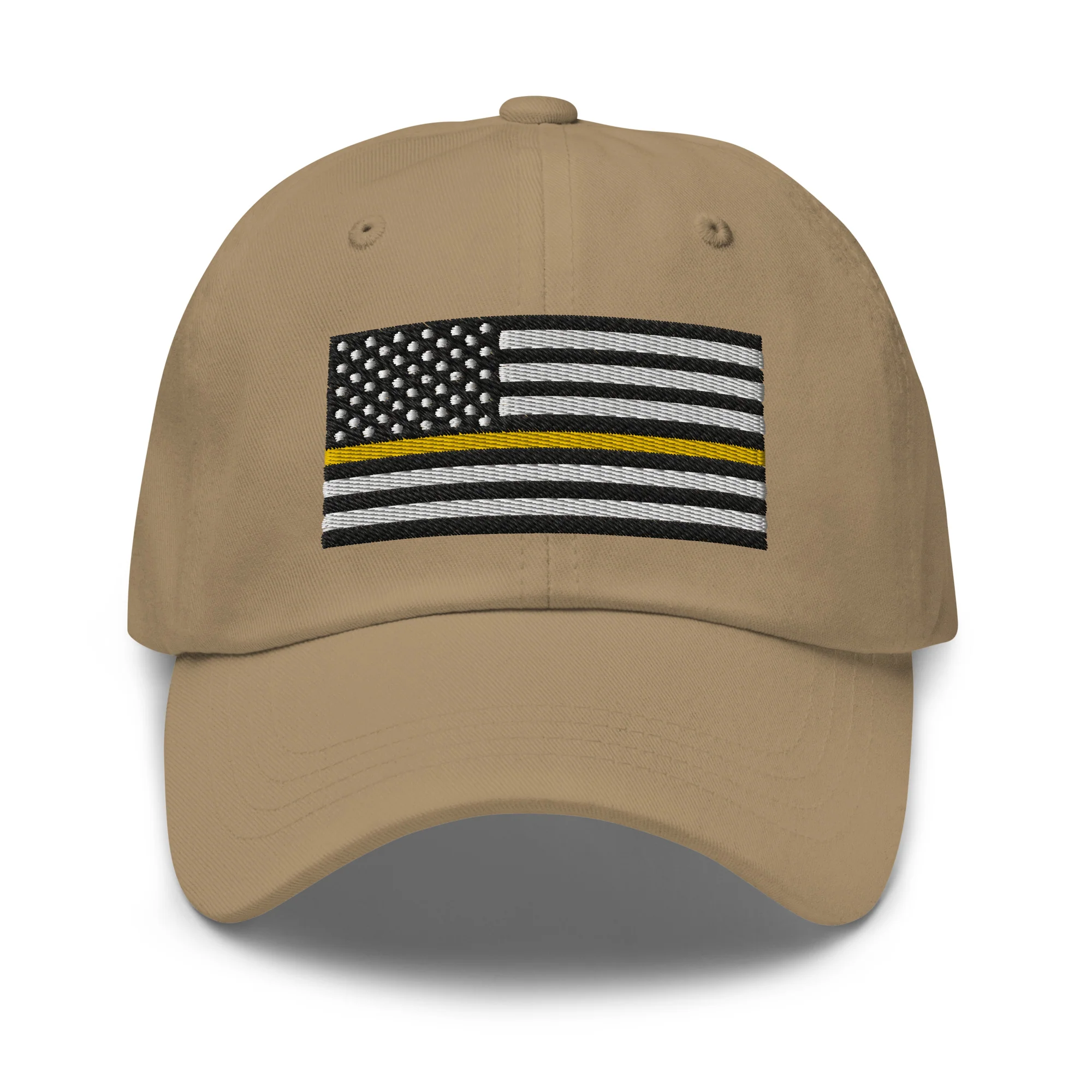 Dad Hat - Thin Yellow Line Flag (Embroidered Flag) - Image 37