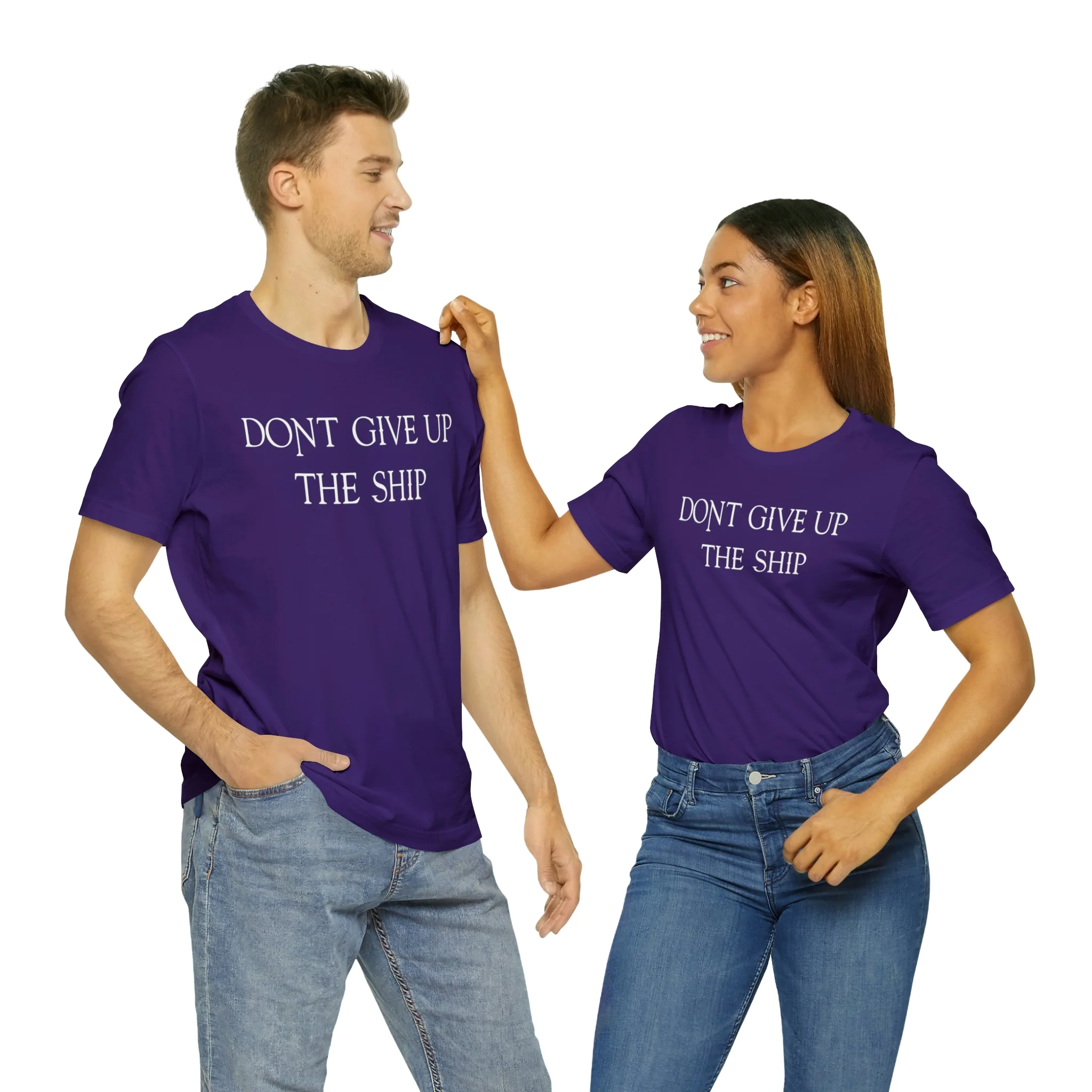 Don't Give Up The Ship T Shirt: Bella + Canvas 3001 - Image 67