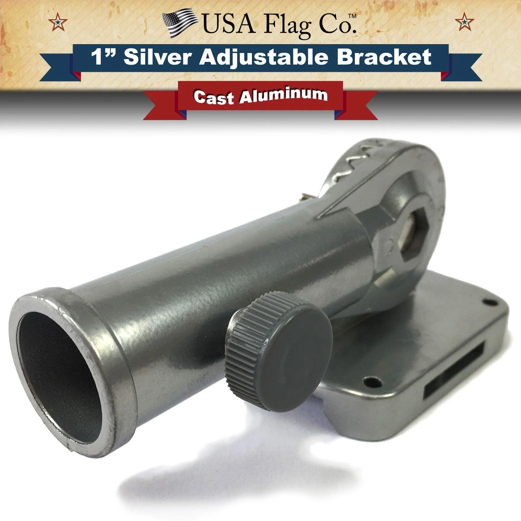 FREEDOM™ 13-Postion Aluminum Flag Pole Bracket - Silver (1-inch Diameter) - Image 5
