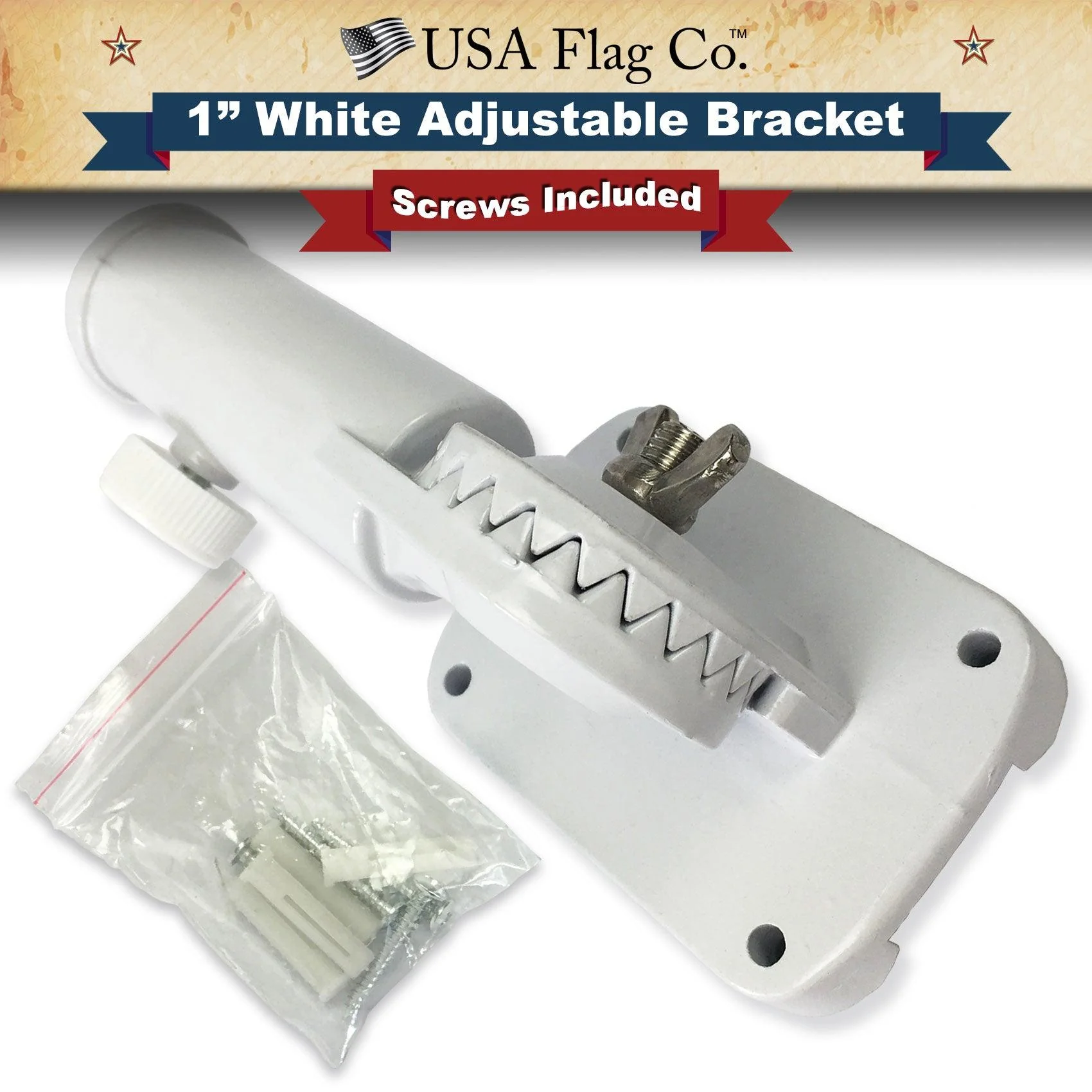 FREEDOM™ 13-Postion Aluminum Flag Pole Bracket - Vivid White (1-inch Diameter) - Image 4