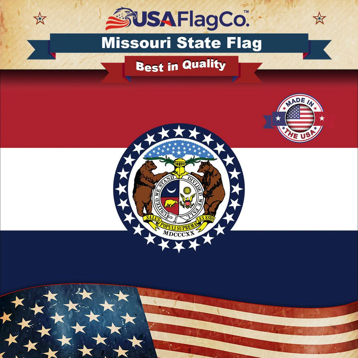 Missouri State Flag Made in USA – Heavy Duty Nylon