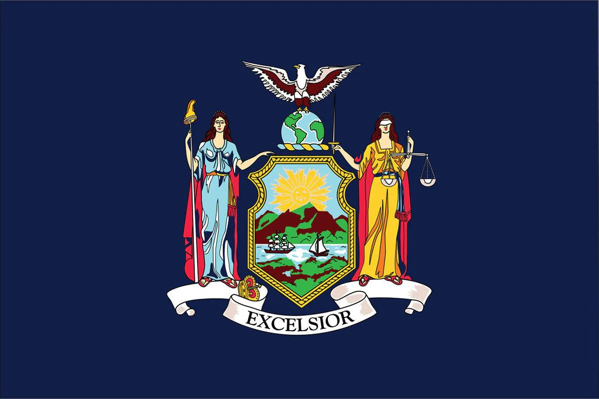 New York State Flag Made in USA – Heavy Duty Nylon - Image 2