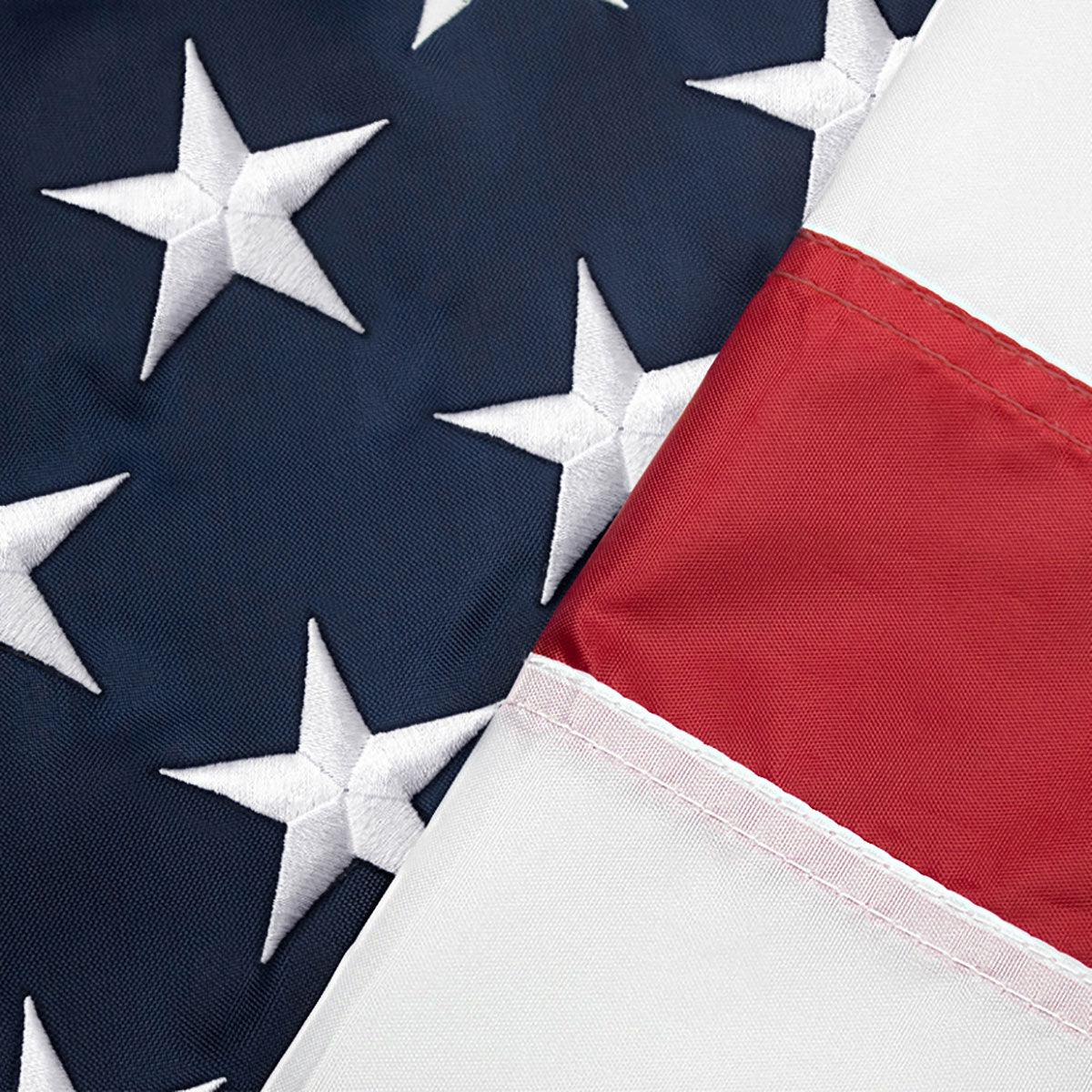 Nylon American Flag (4x6 foot) Embroidered Stars & Sewn Stripes - Image 5