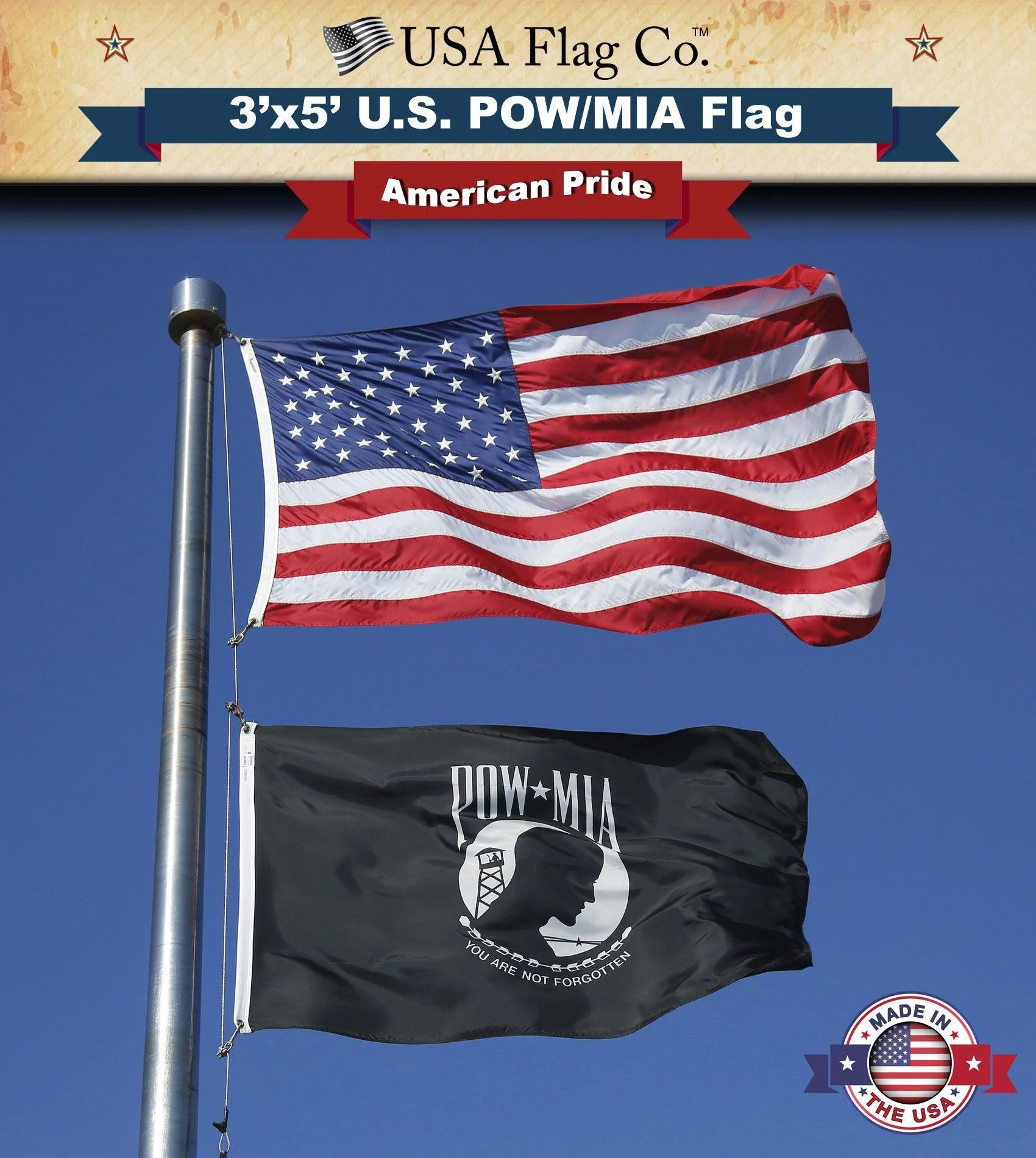 Official POW MIA Flag Made in USA - Image 5