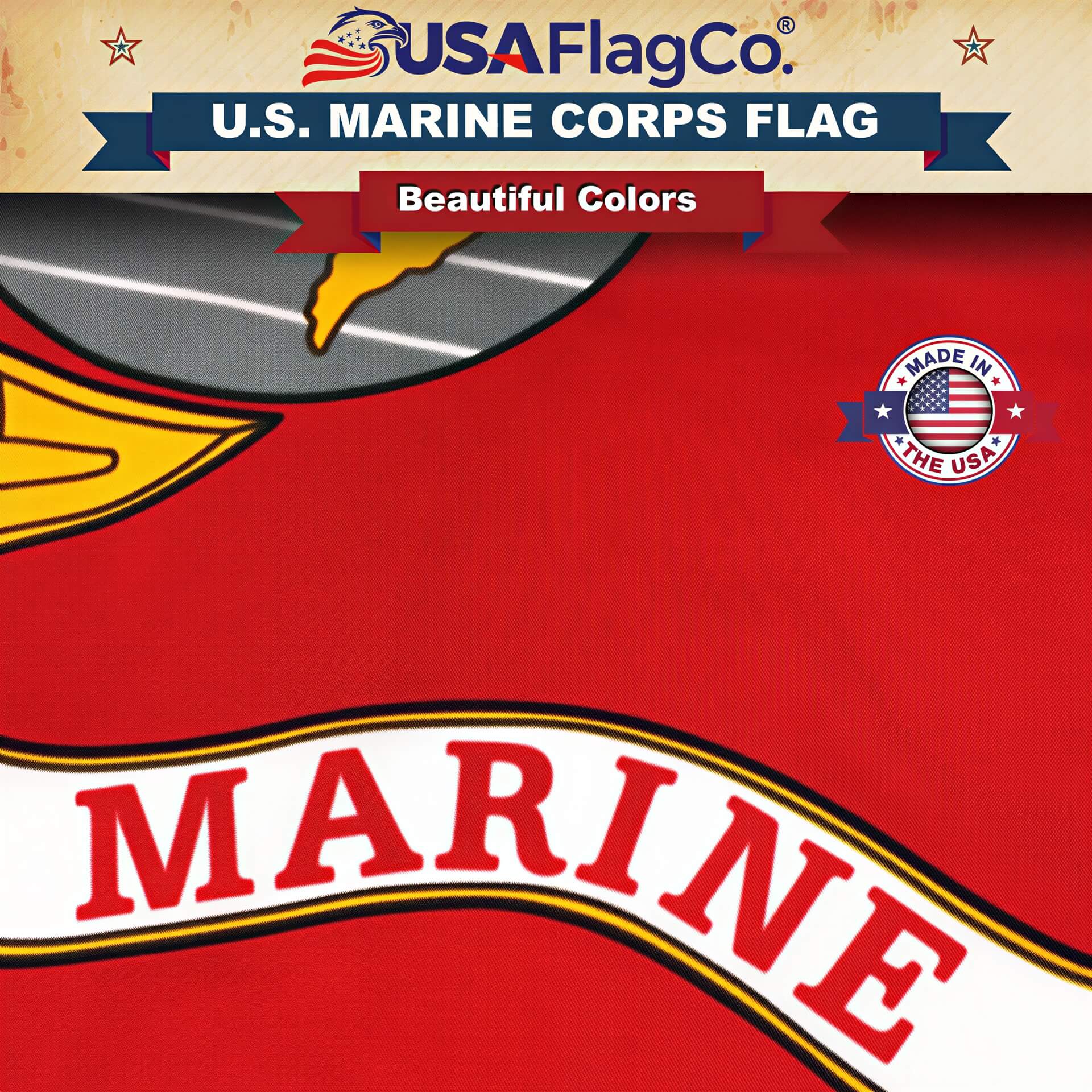 Marine Corps Flag Made in USA – Official USMC Nylon - Image 5