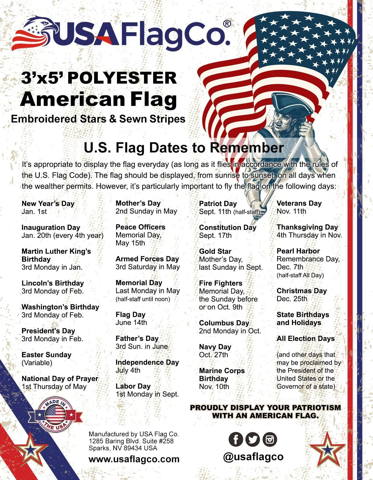 Polyester American Flag 3x5 ft Made in USA – Heavy Duty 2-Ply - Image 10