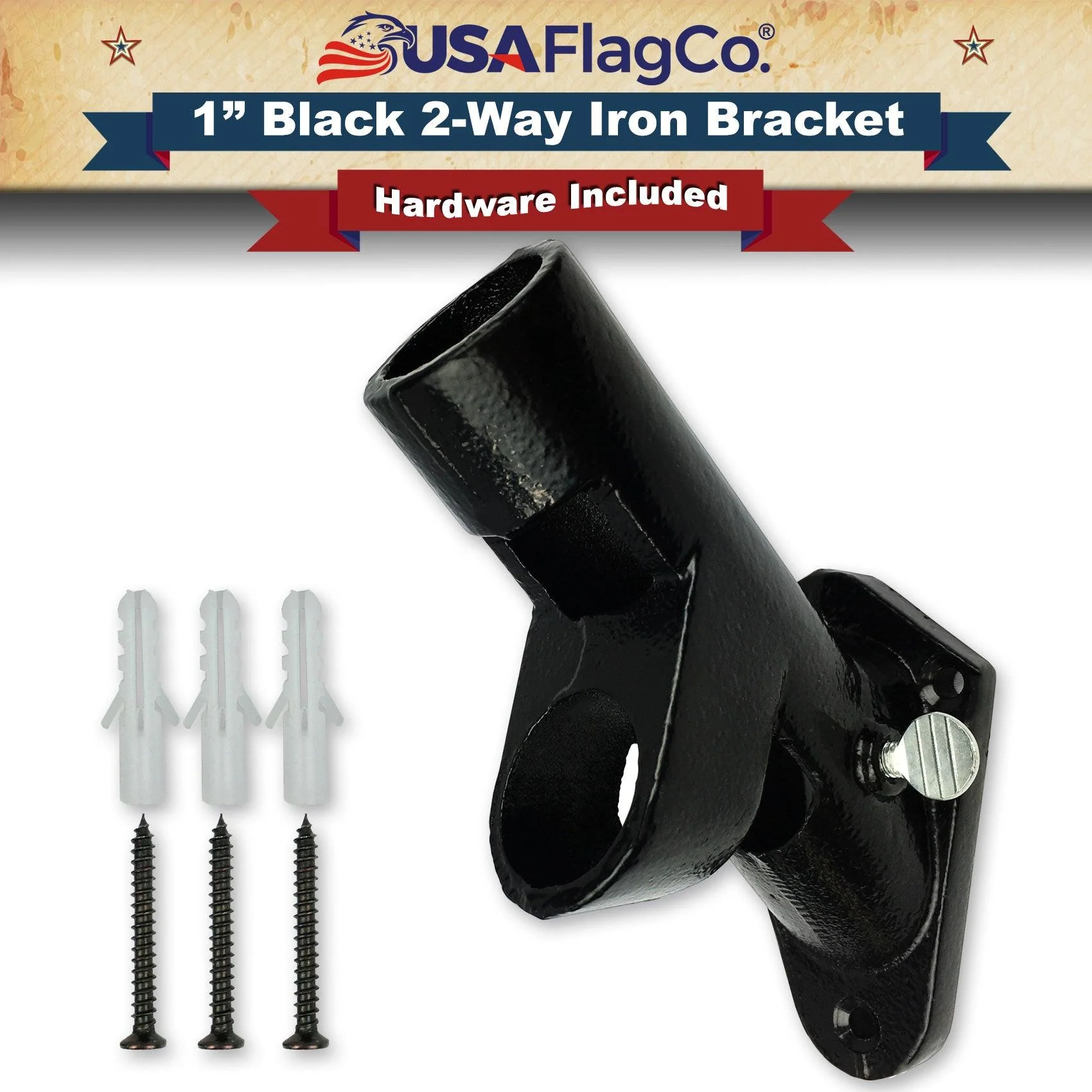 ROGUE™ Black Cast Iron Flag Pole Bracket (1-inch Diameter) - Image 3