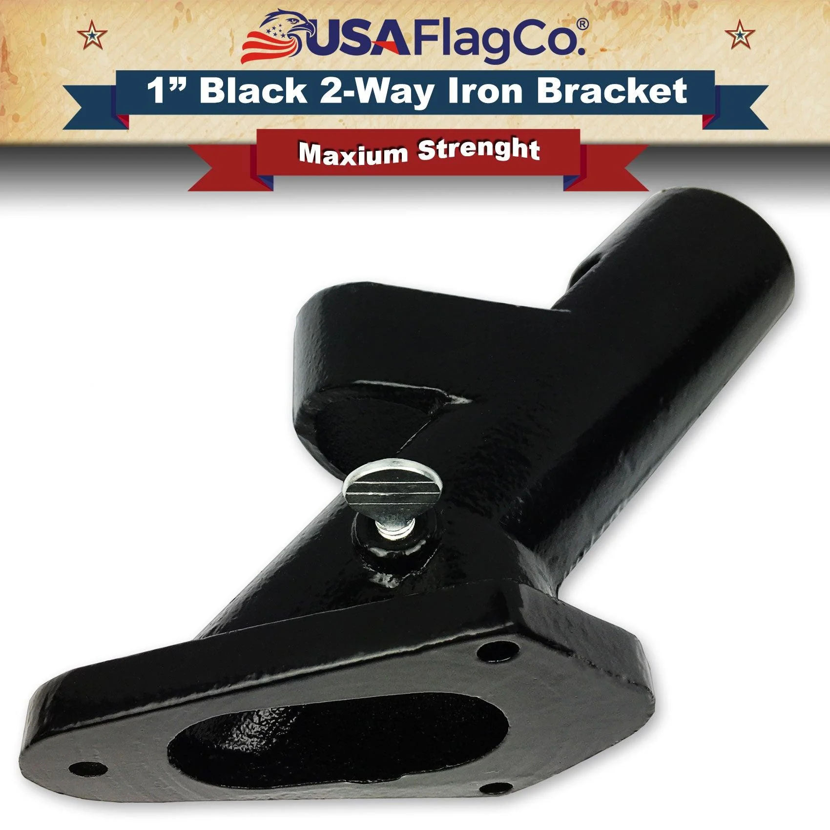 ROGUE™ Black Cast Iron Flag Pole Bracket (1-inch Diameter) - Image 6