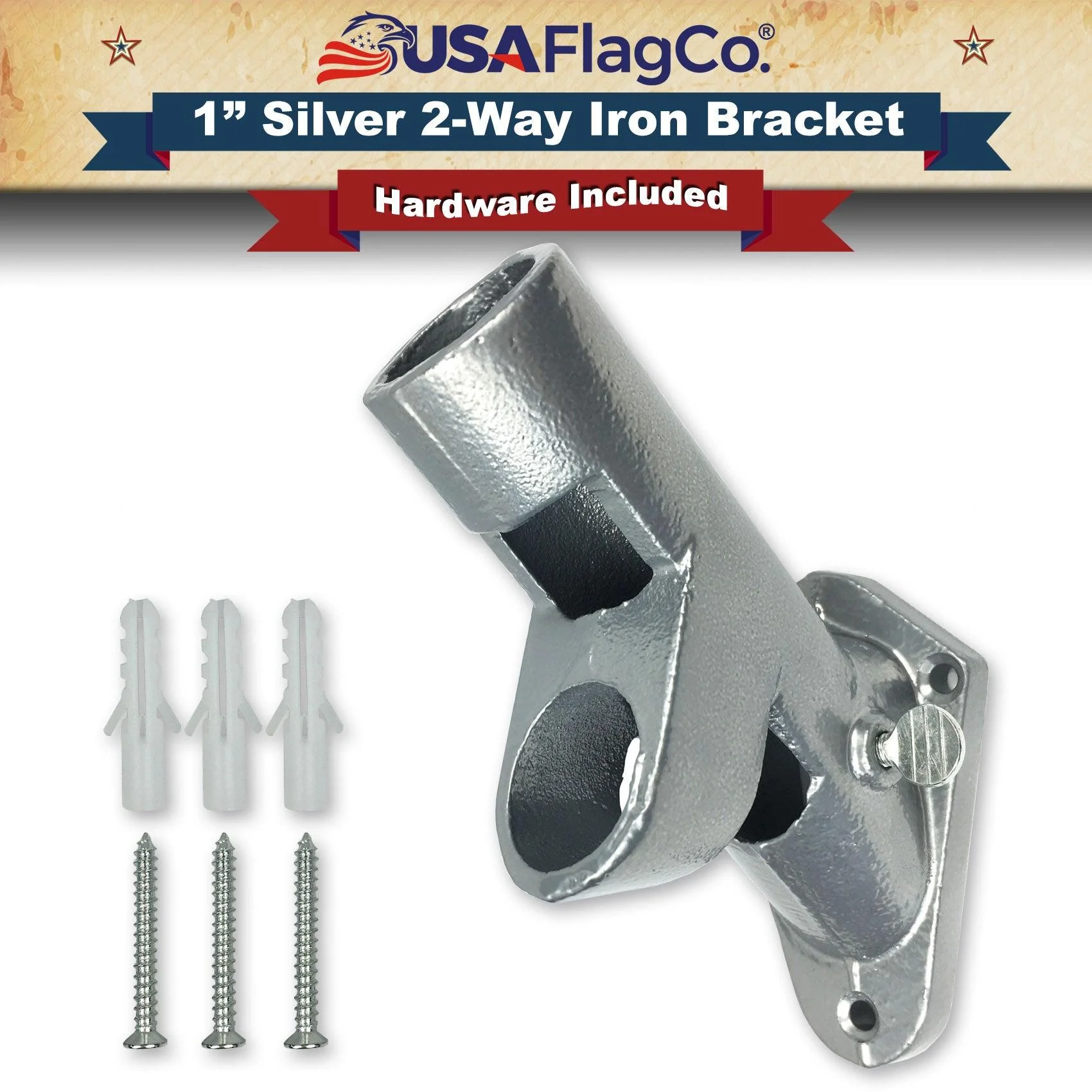 ROGUE™ Silver Cast Iron Flag Pole Bracket (1-inch Diameter) - Image 3