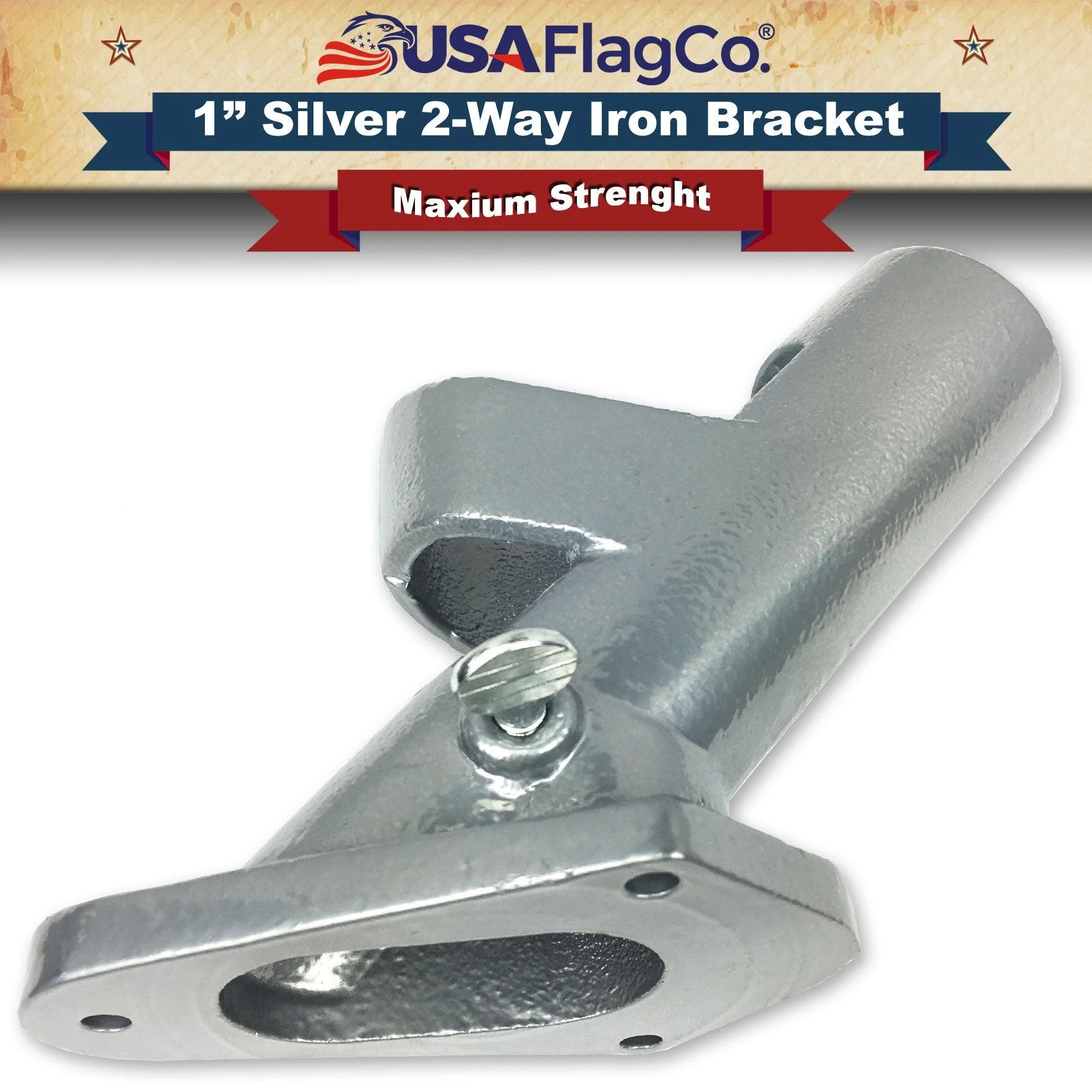 ROGUE™ Silver Cast Iron Flag Pole Bracket (1-inch Diameter) - Image 6