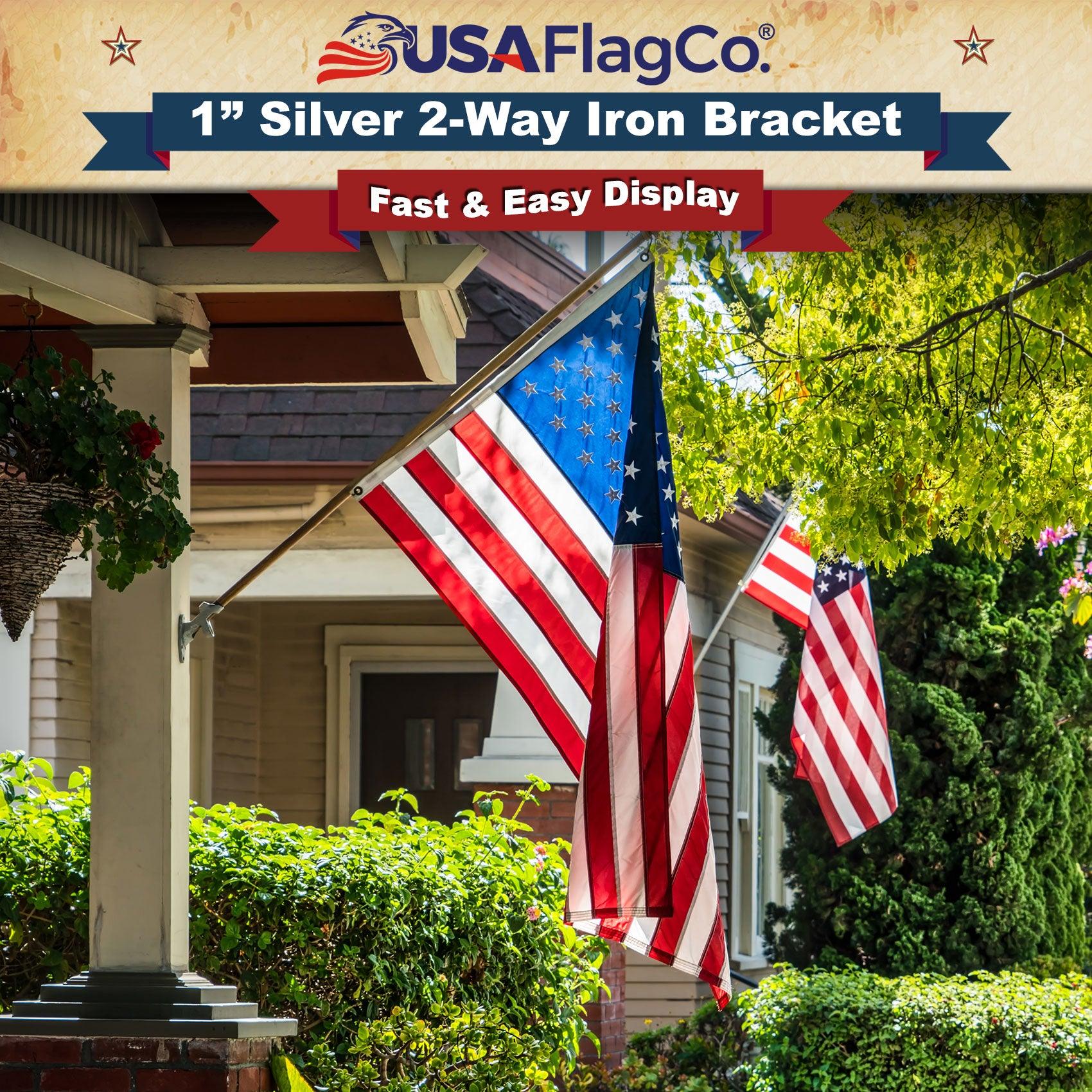 ROGUE™ Silver Cast Iron Flag Pole Bracket (1-inch Diameter) - Image 7