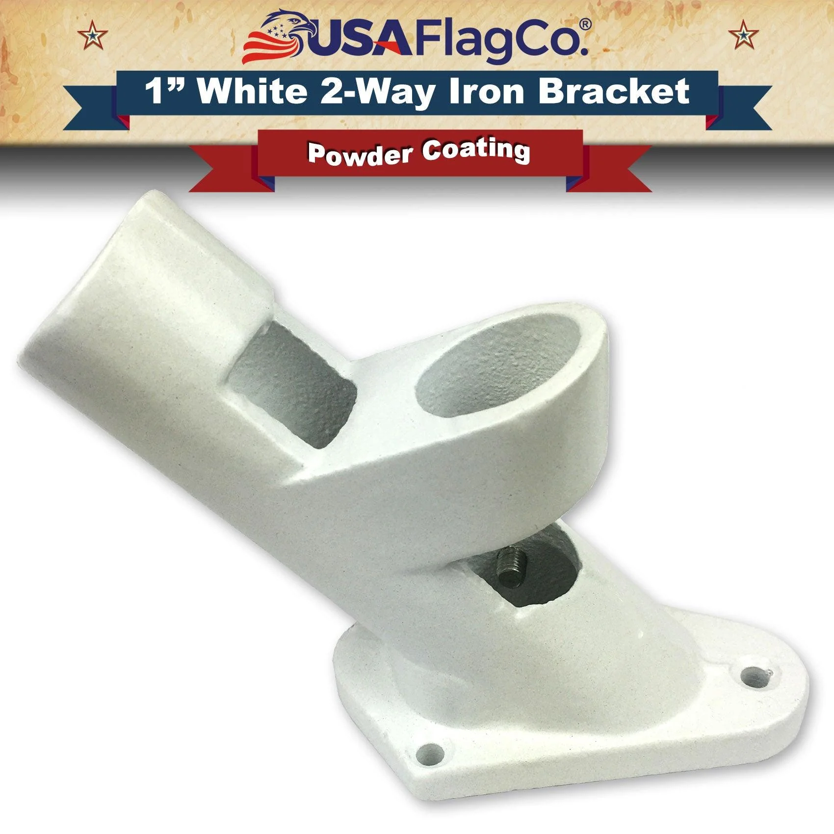 ROGUE™ White Cast Iron Flag Pole Bracket (1-inch Diameter) - Image 4