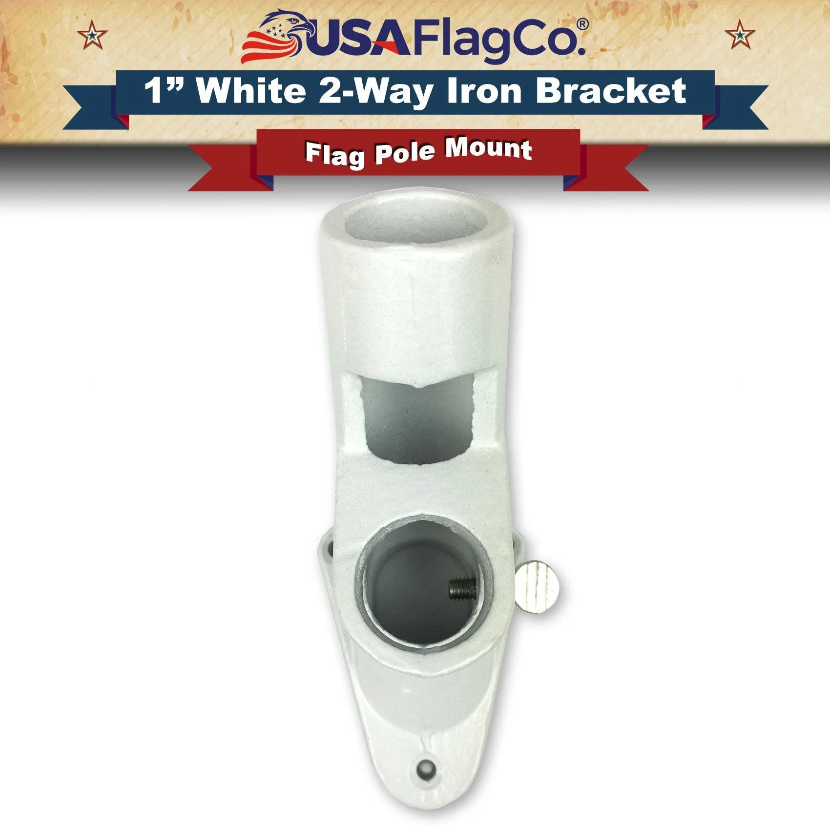 ROGUE™ White Cast Iron Flag Pole Bracket (1-inch Diameter) - Image 5