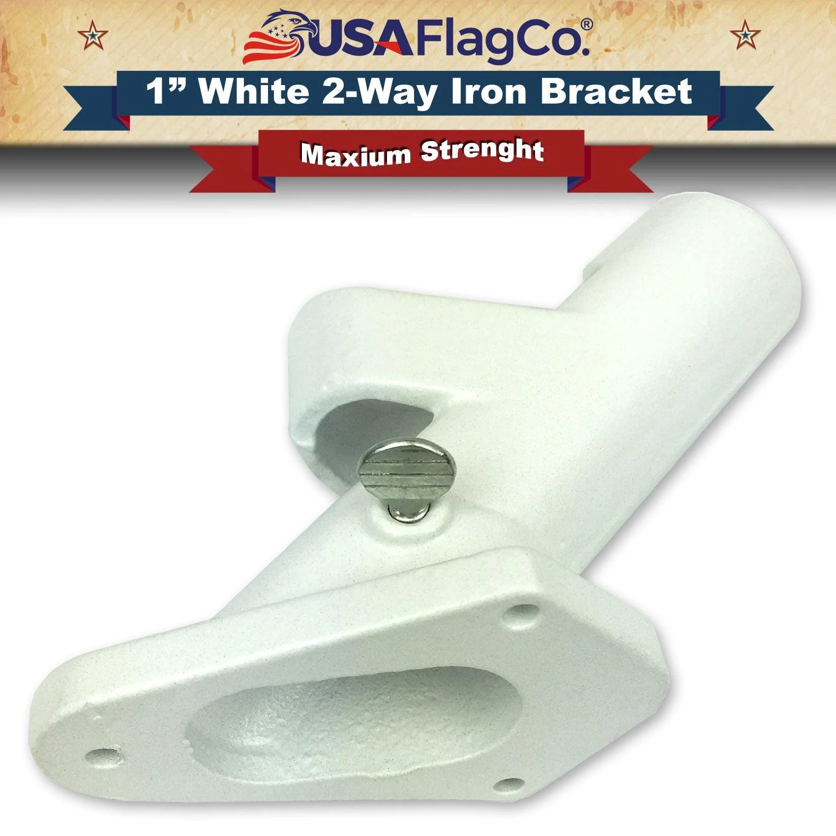ROGUE™ White Cast Iron Flag Pole Bracket (1-inch Diameter) - Image 6