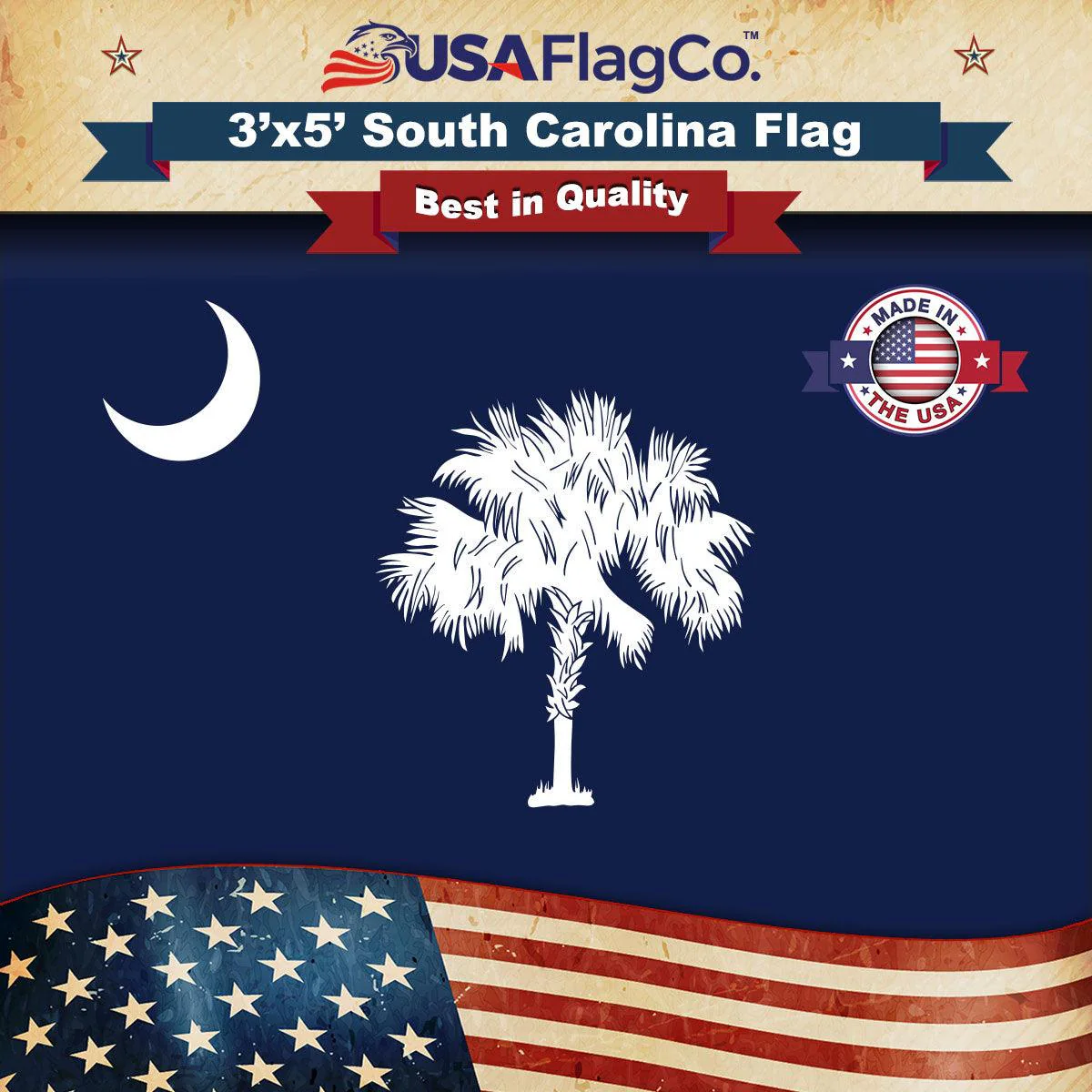 South Carolina State Flag Made in USA – Heavy Duty Nylon