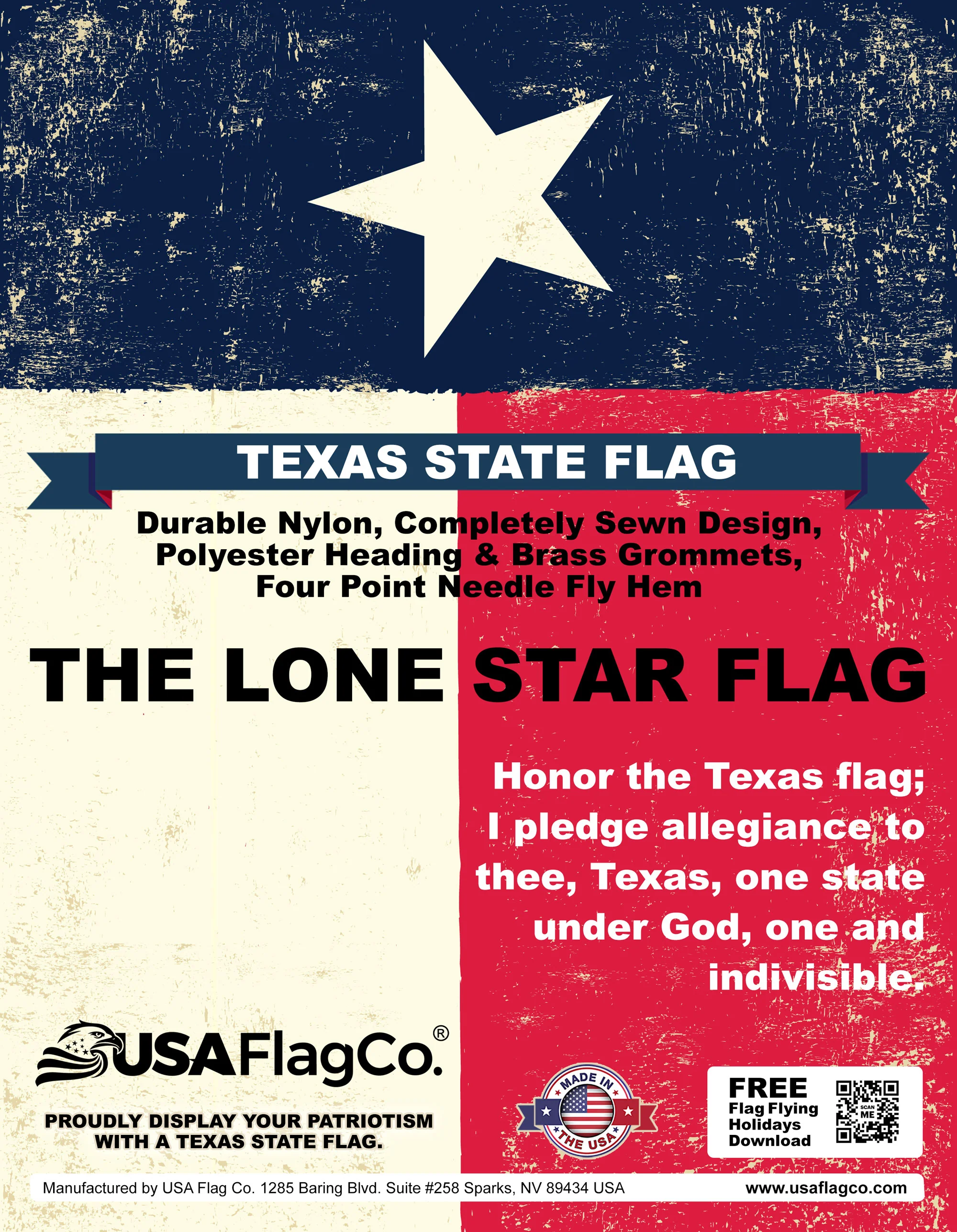 Texas State Flag Made in USA – Lone Star Nylon or Polyester - Image 2