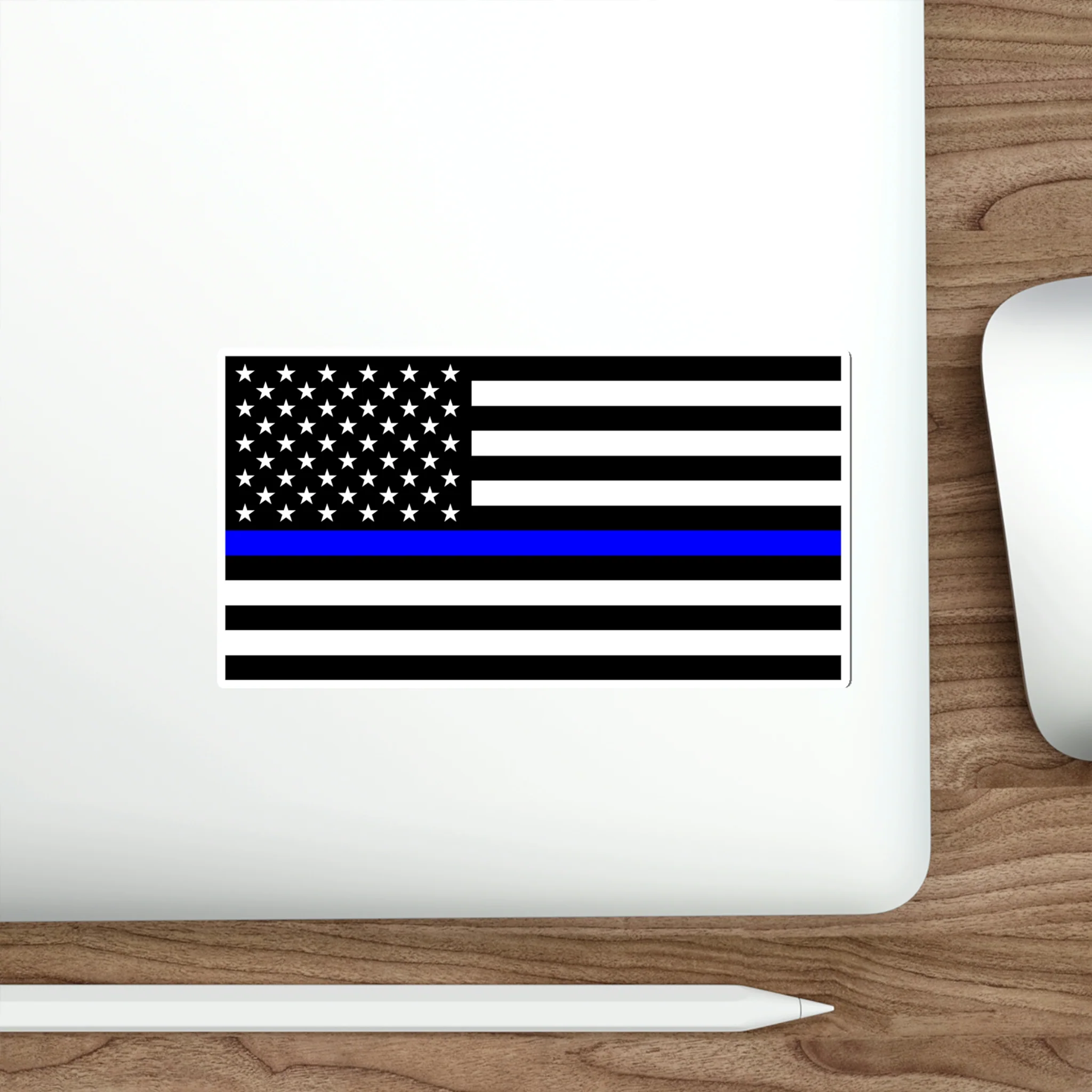 Thin Blue Line Flag Decal (indoor and outdoor use) - Image 2