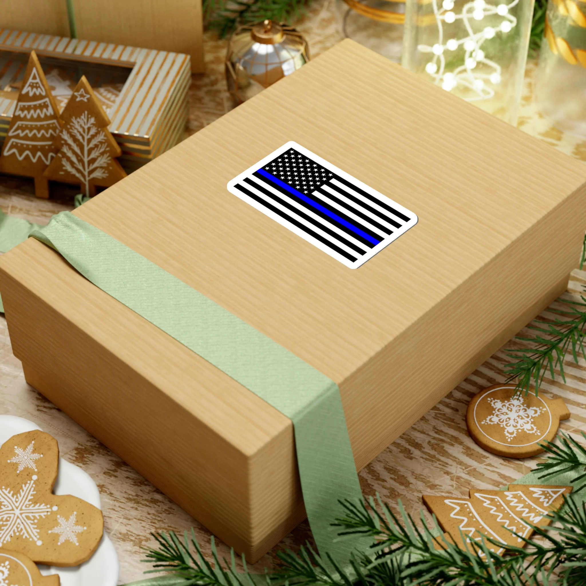 Thin Blue Line Flag Sticker - Image 12