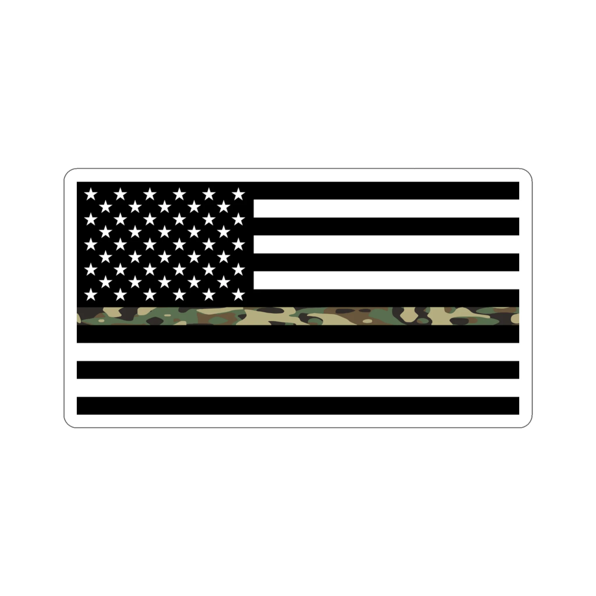 Thin Camo Line Flag Sticker - Image 15