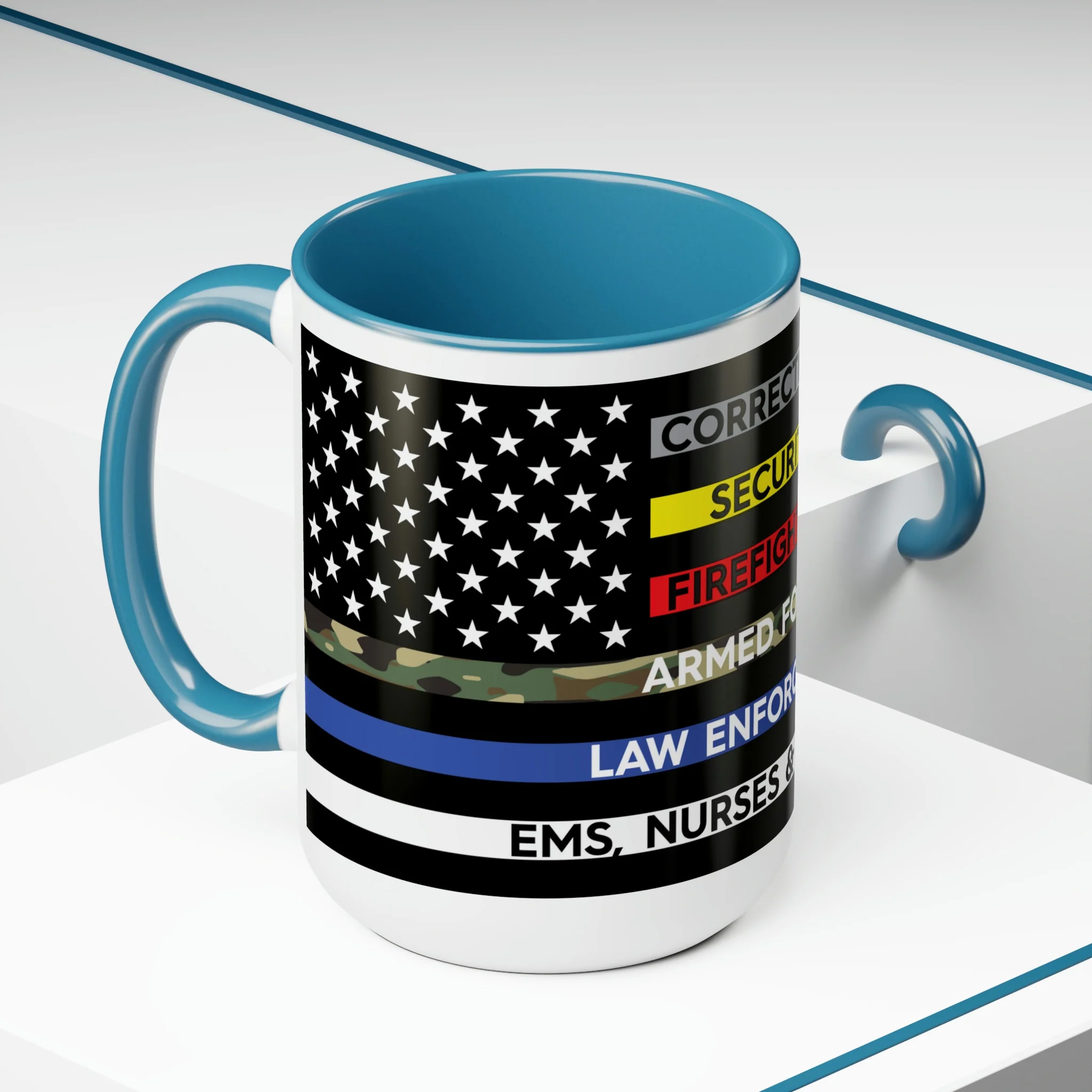 Thin Line USA Flag™ Coffee Mugs, 15oz - Image 10