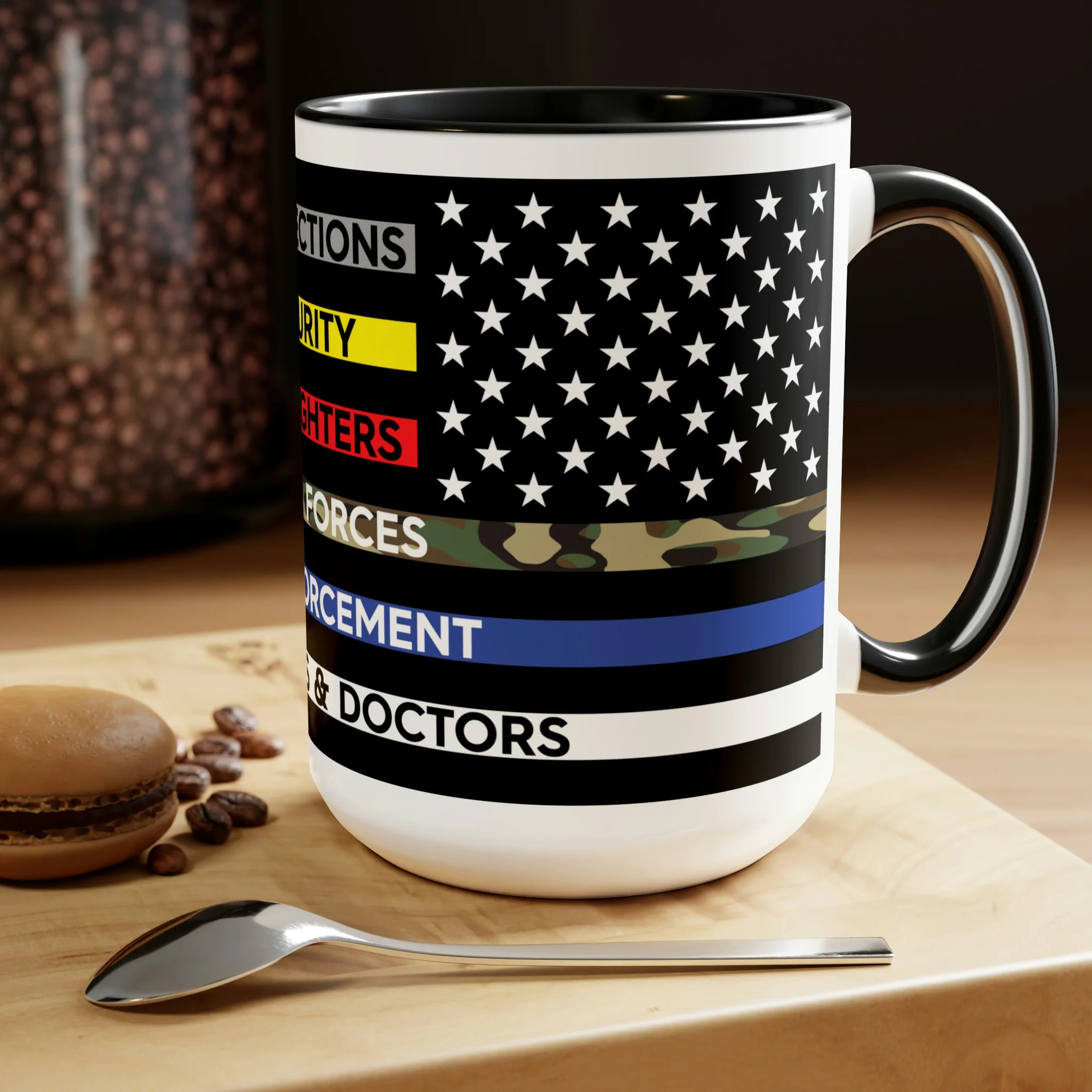 Thin Line USA Flag™ Coffee Mugs, 15oz - Image 4