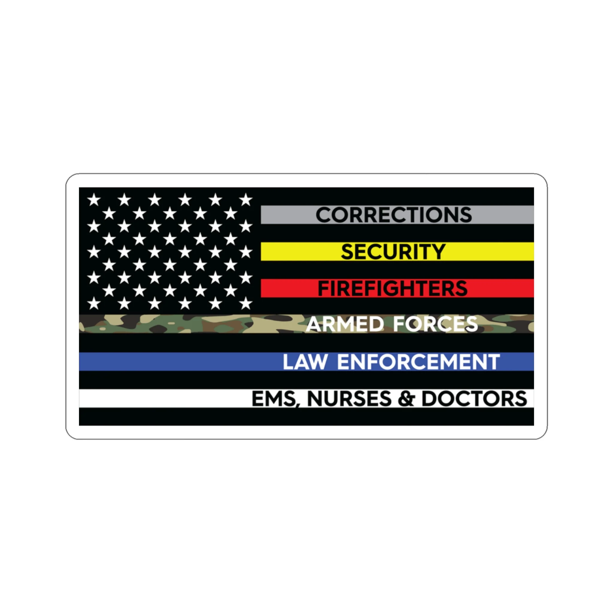 Thin Line USA Flag™ Sticker - Image 10