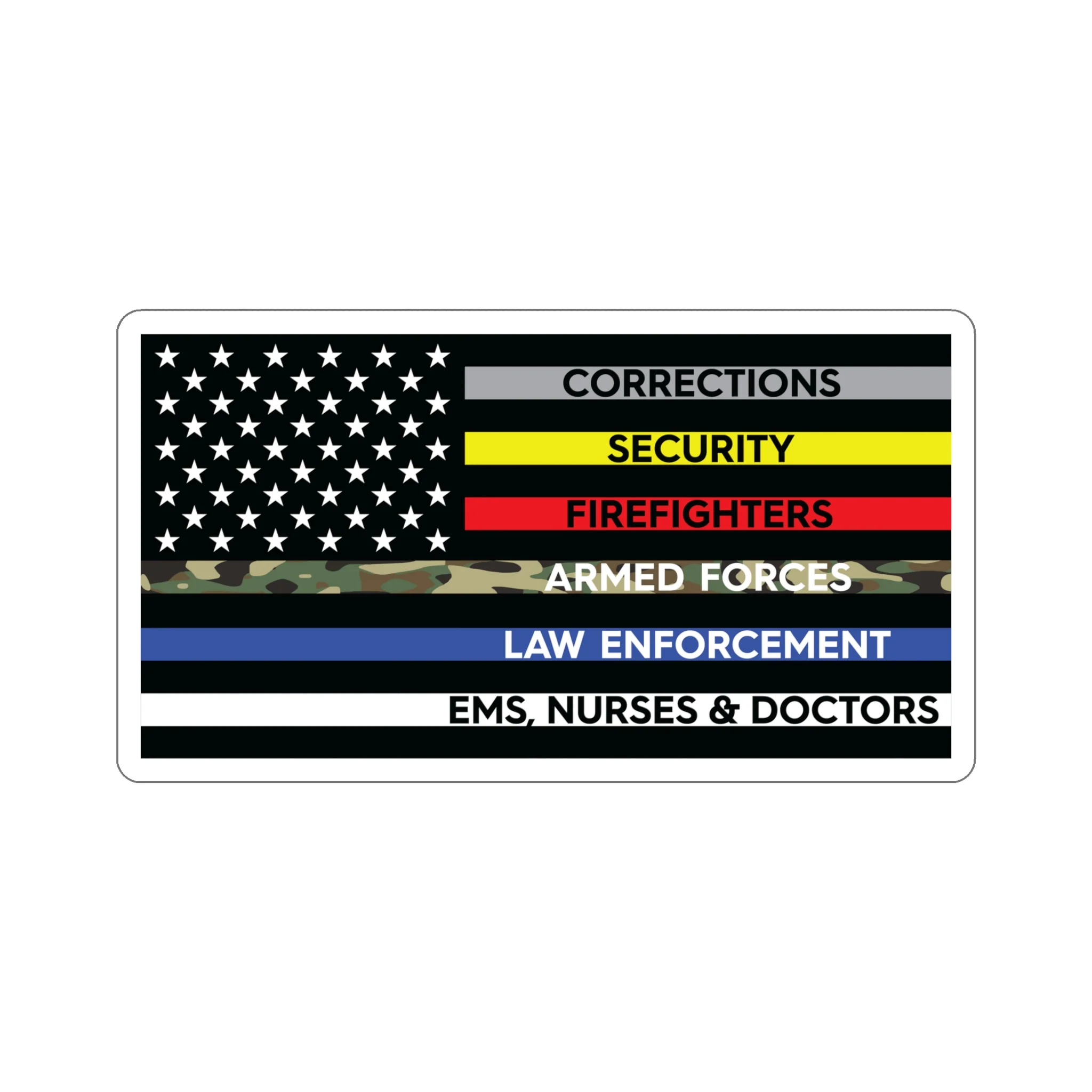 Thin Line USA Flag™ Sticker - Image 20